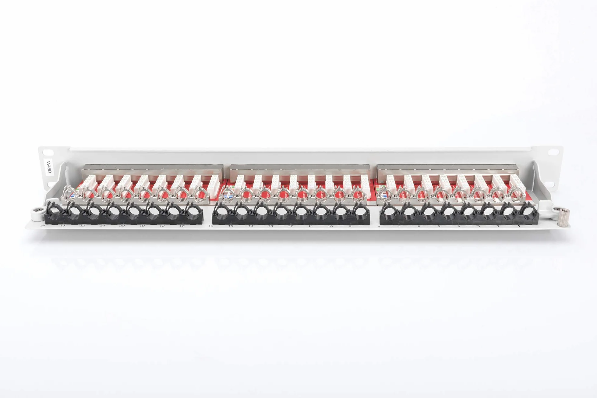 DIGITUS LSA Patch-Panel Cat-6A 24 puertos 1 U Apantallado Clase EA Negro RAL 9005