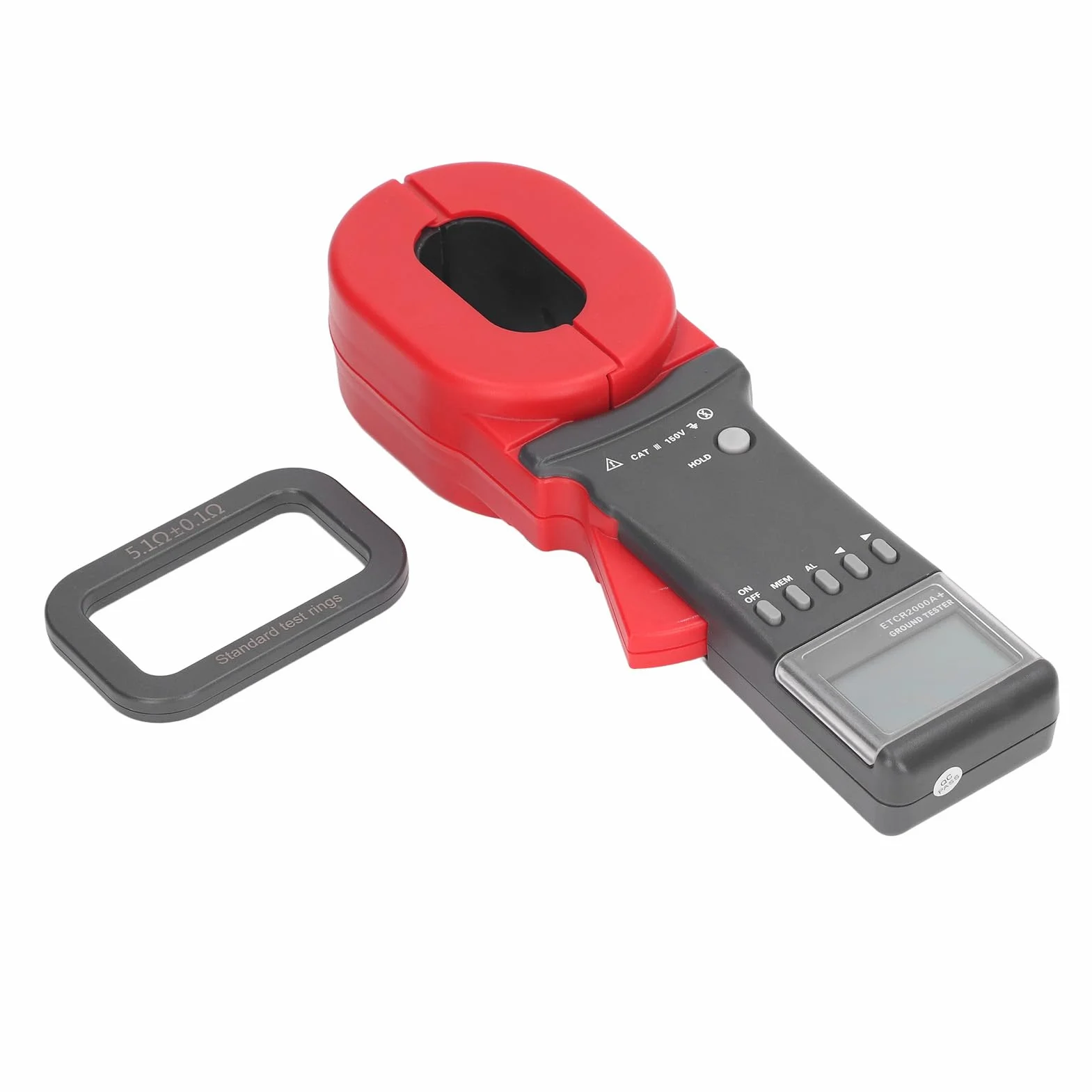 Probador de resistencia de sujeción + con rango 0.01-1200 Ω, medidor de tierra digital de alta precisión para telecomunicaciones, energía, gasolinera