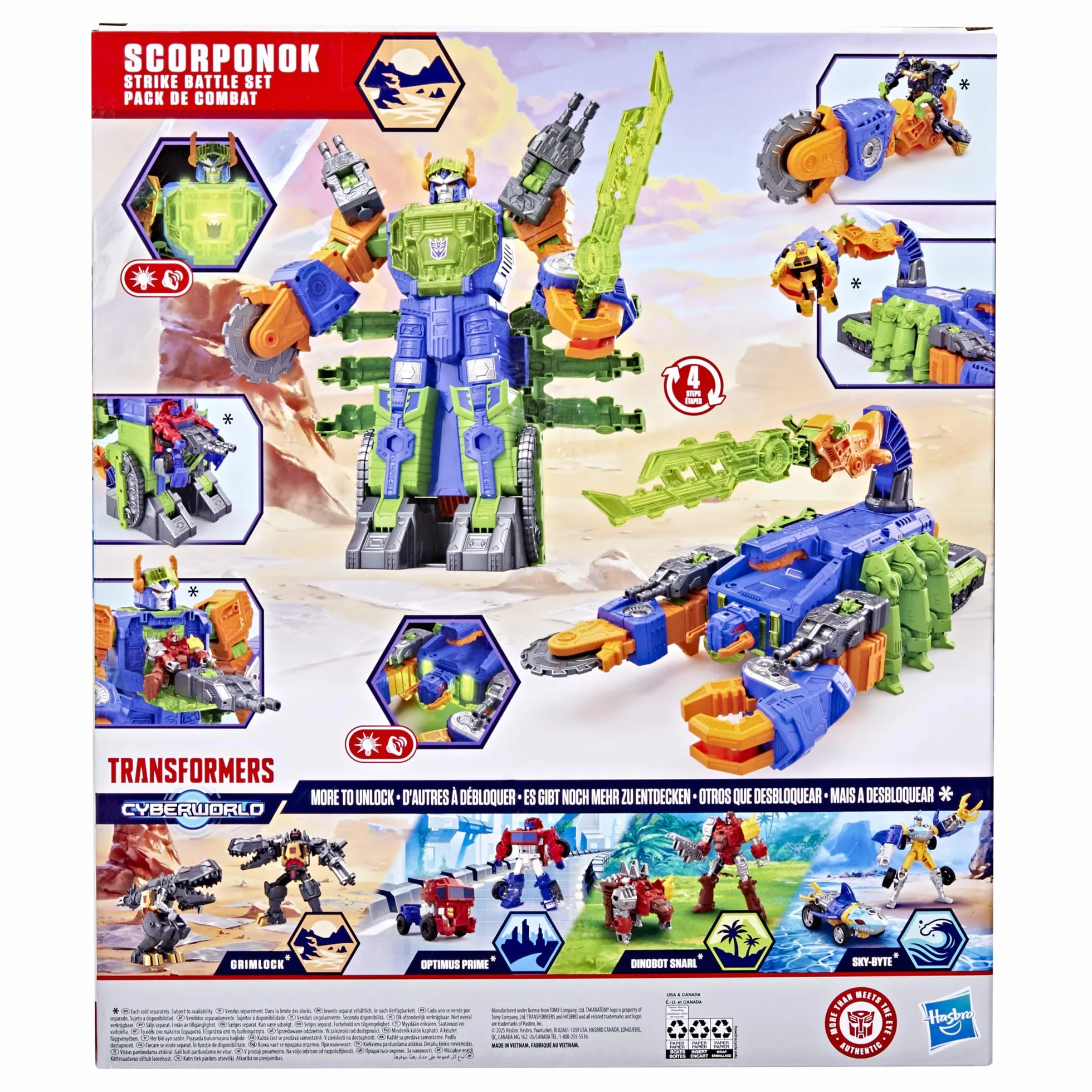 Transformers CYBERWORLD Scorponok Set de Batalla y Ataque Figura de acción