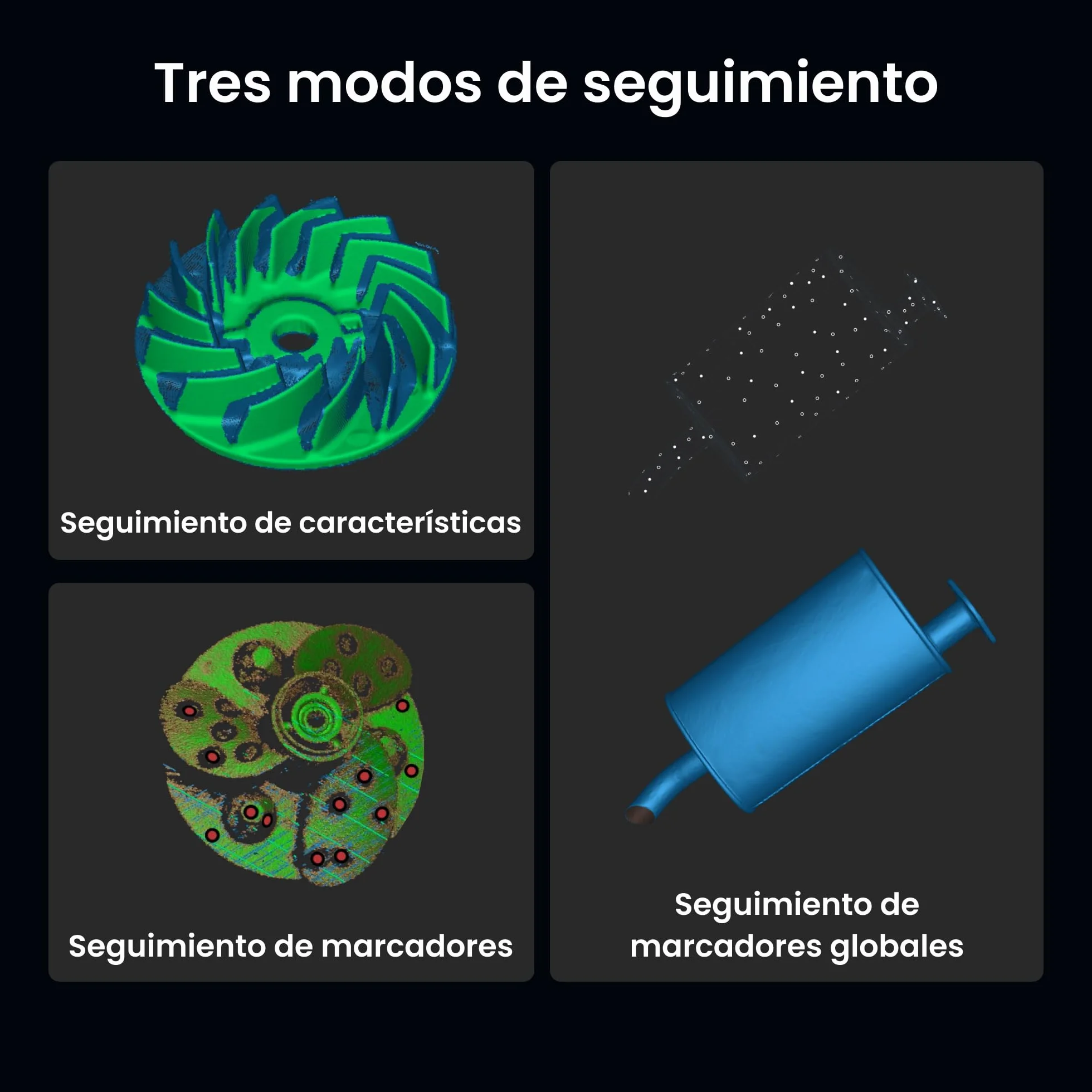 Revopoint MetroX Escáner 3D para Impresión 3D, Precisión hasta 0,01 mm, Exactitud de Grado Metrológico, Hasta 60 fps, Láser Azul, 4 Modos de Escaneo, para Escanear Objetos Metálicos/Oscuros, Estándar