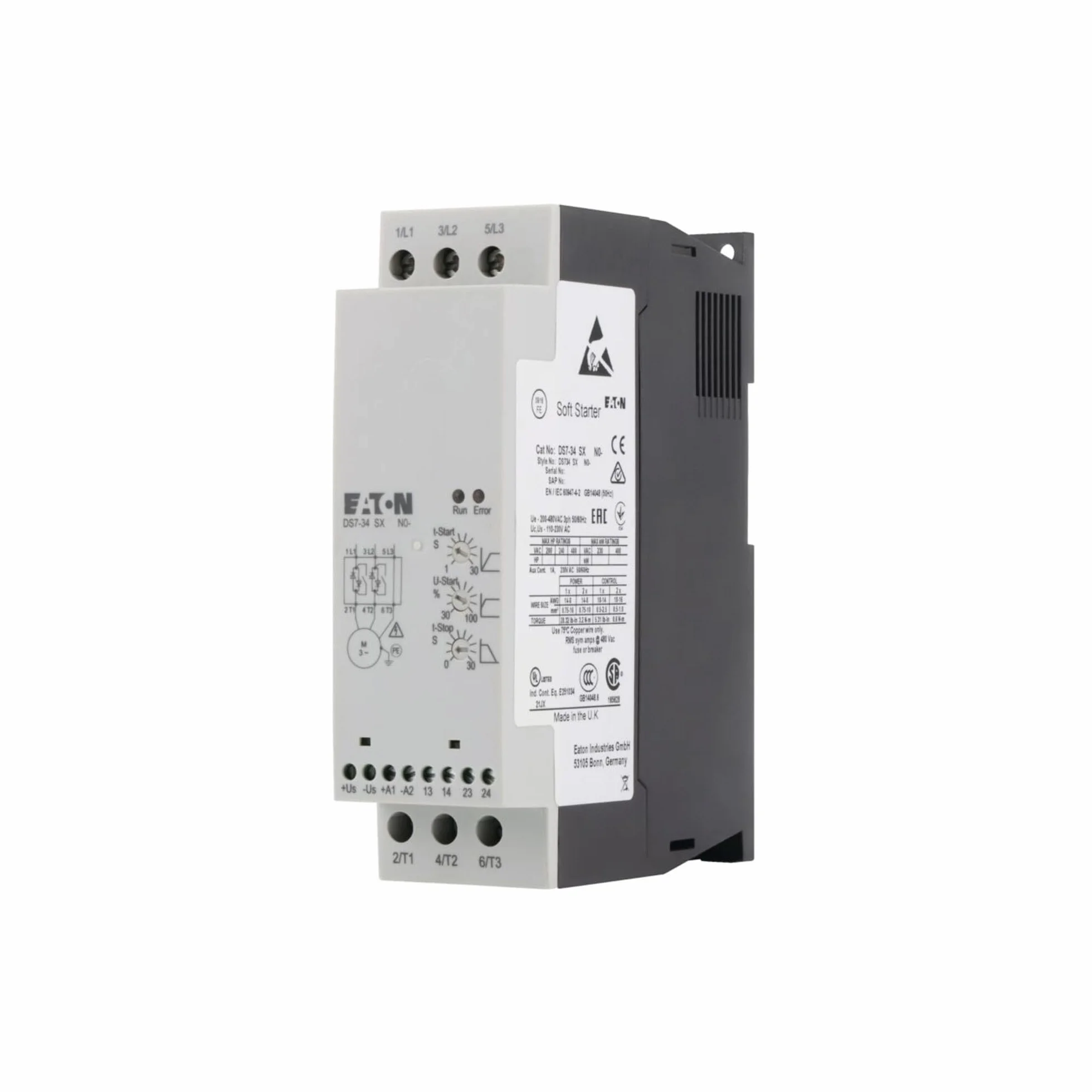 Eaton DS7-342SX032N0-N Arrancador Suave, 15K, 400VAC, 32A, 110-230 VAC