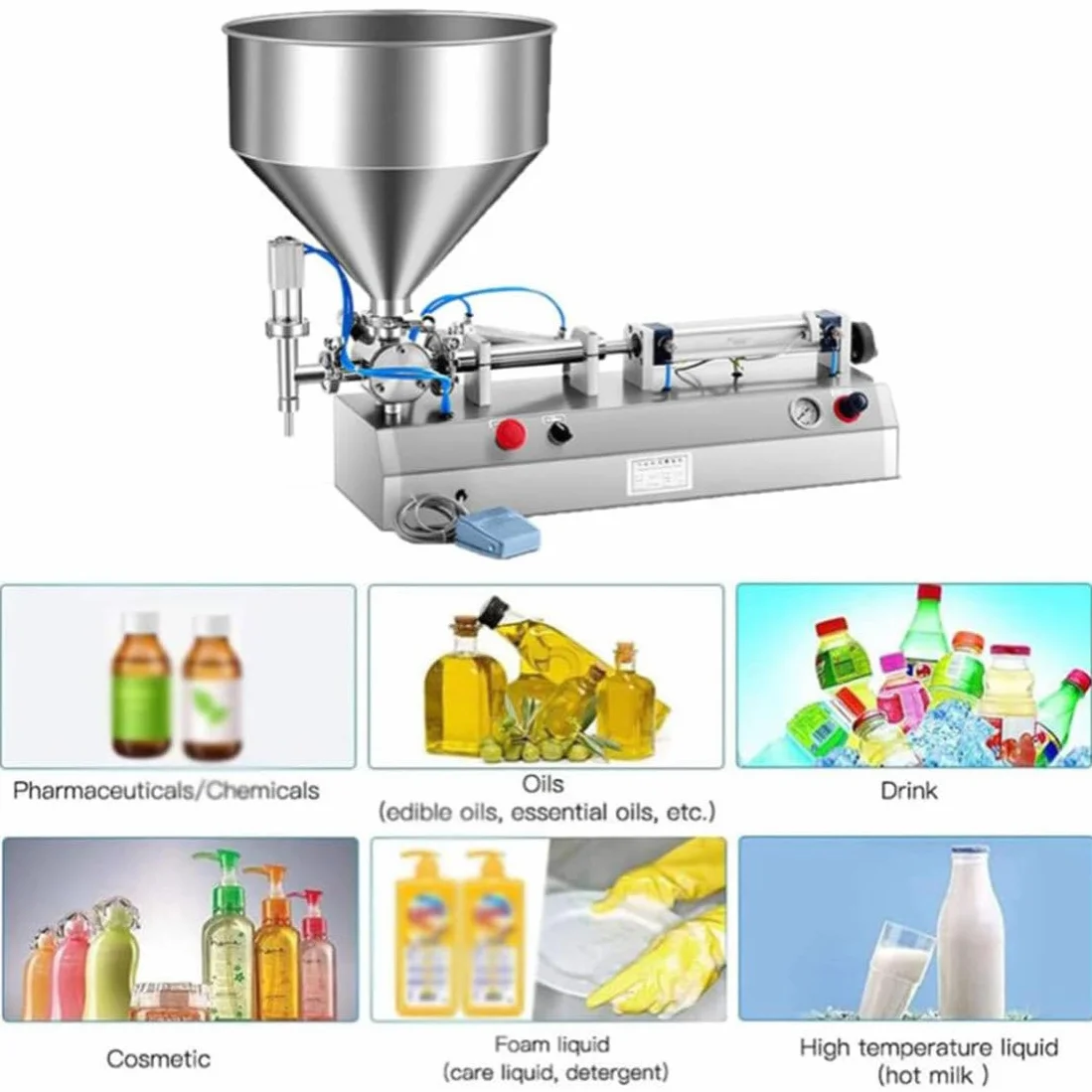 Llenadora cuantitativa para líquidos viscosos | Volumen de llenado 5-3000 ml | Llenadora automática para líquidos viscosos con cola de tahini,200-2000ML