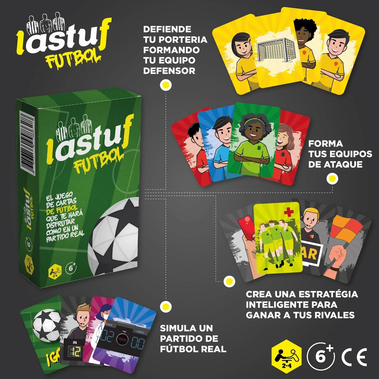 LASTUF Juego de Futbol Niños - Juego de Cartas Familiar De Mesa - Regalo para 6-12 años