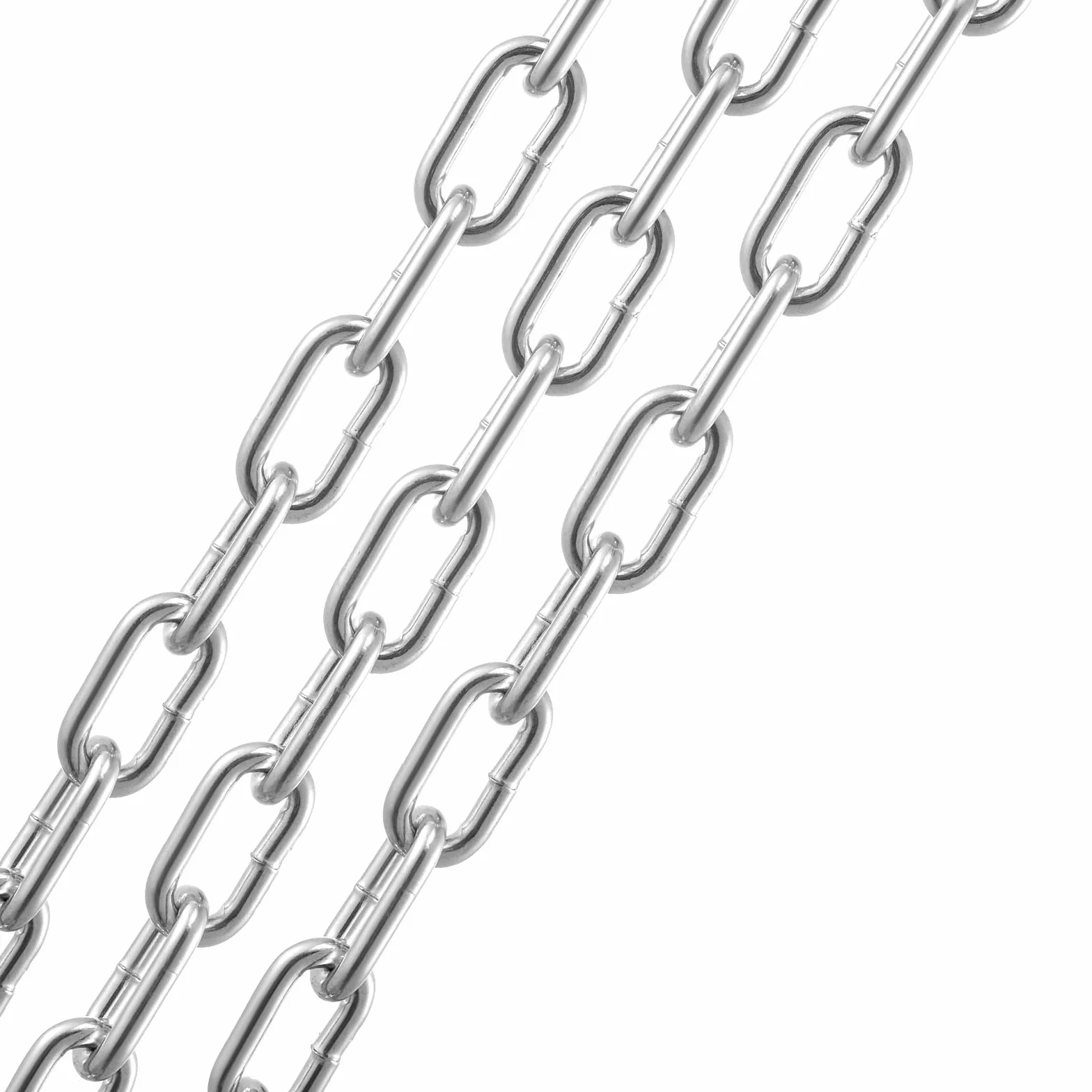 VEVOR Cadena de Eslabones de Acero al Carbono Galvanizado 3,5mm x 10,05m Cadena Helicoidal de Servicio Pesado Capacidad de Carga de 158kg Dos Conectores Rápidos Cadena para Remolcar, Colgar, Acampar