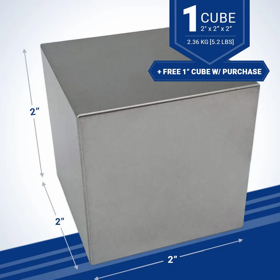 Cubo de tungsteno - 2 pulgadas - Gratis 1 pulgadas cubo de tungsteno con su compra.