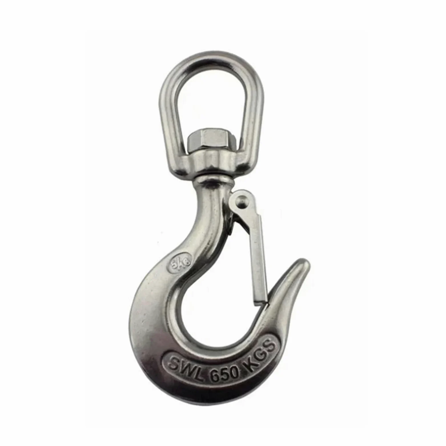 Gancho de elevación de seguridad, gancho de elevación giratorio, carga 150/350/650/1000/1500 kg, rotación de 360 ​​grados, cuerpo grueso, gancho de carga antideslizamiento, acero inoxidable 304(Load 1