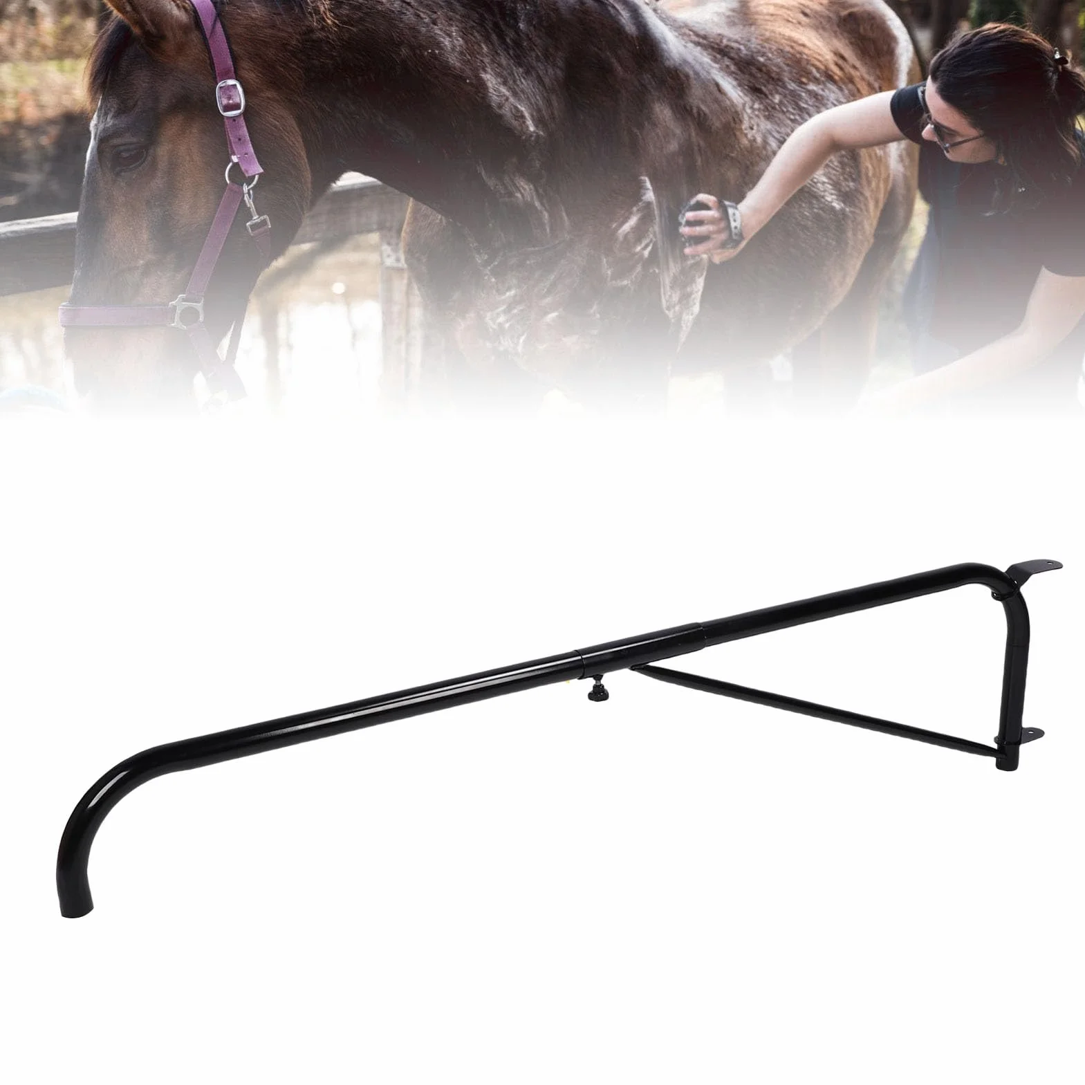 VBESTLIFE Brazo Oscilante de Manguera Antienredos, Accesorio de Lavado de Caballos, Aleación de Hierro, 64,6x15,0 Pulgadas