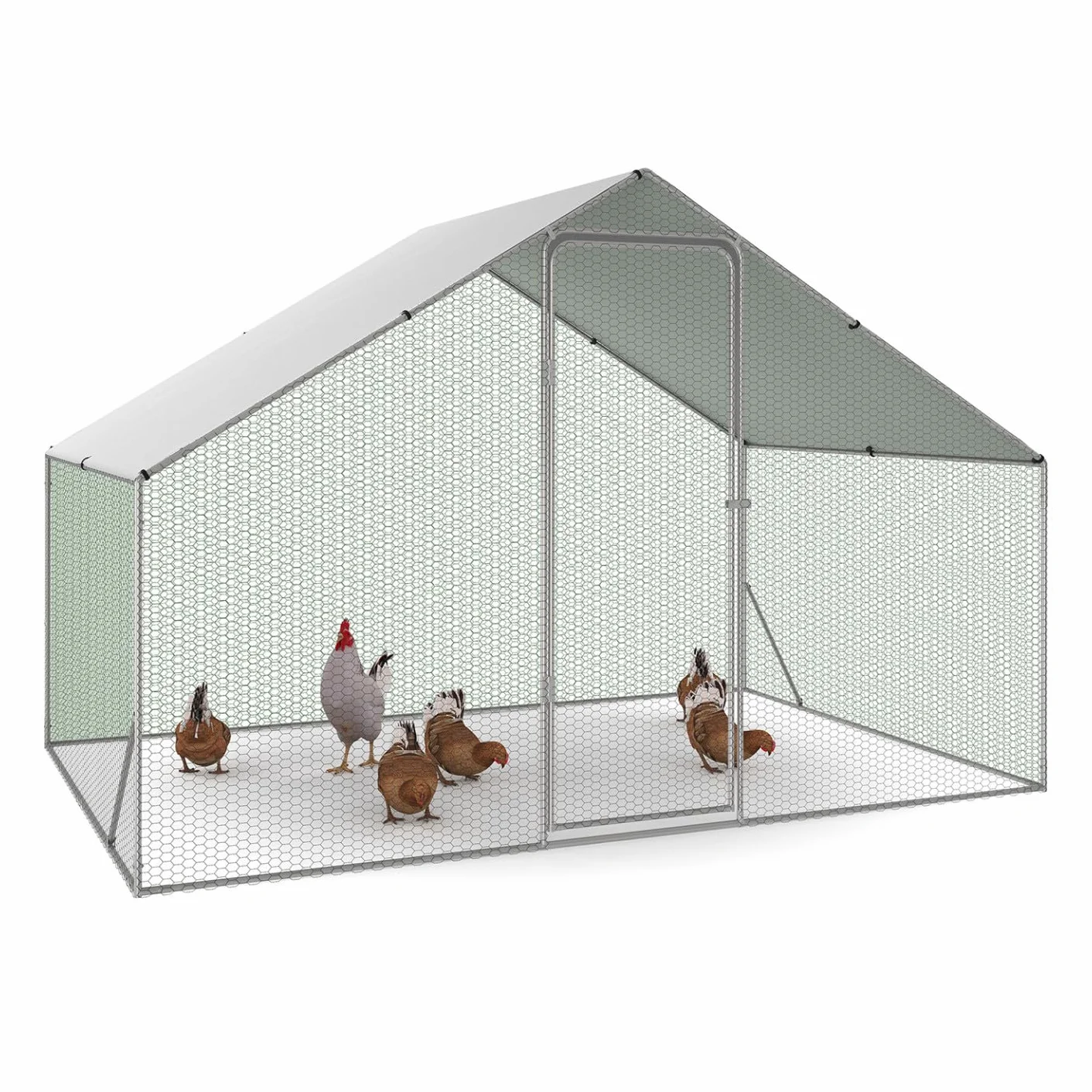 Enclos gallinero 6 m² Parque de rejilla de acero galvanizado