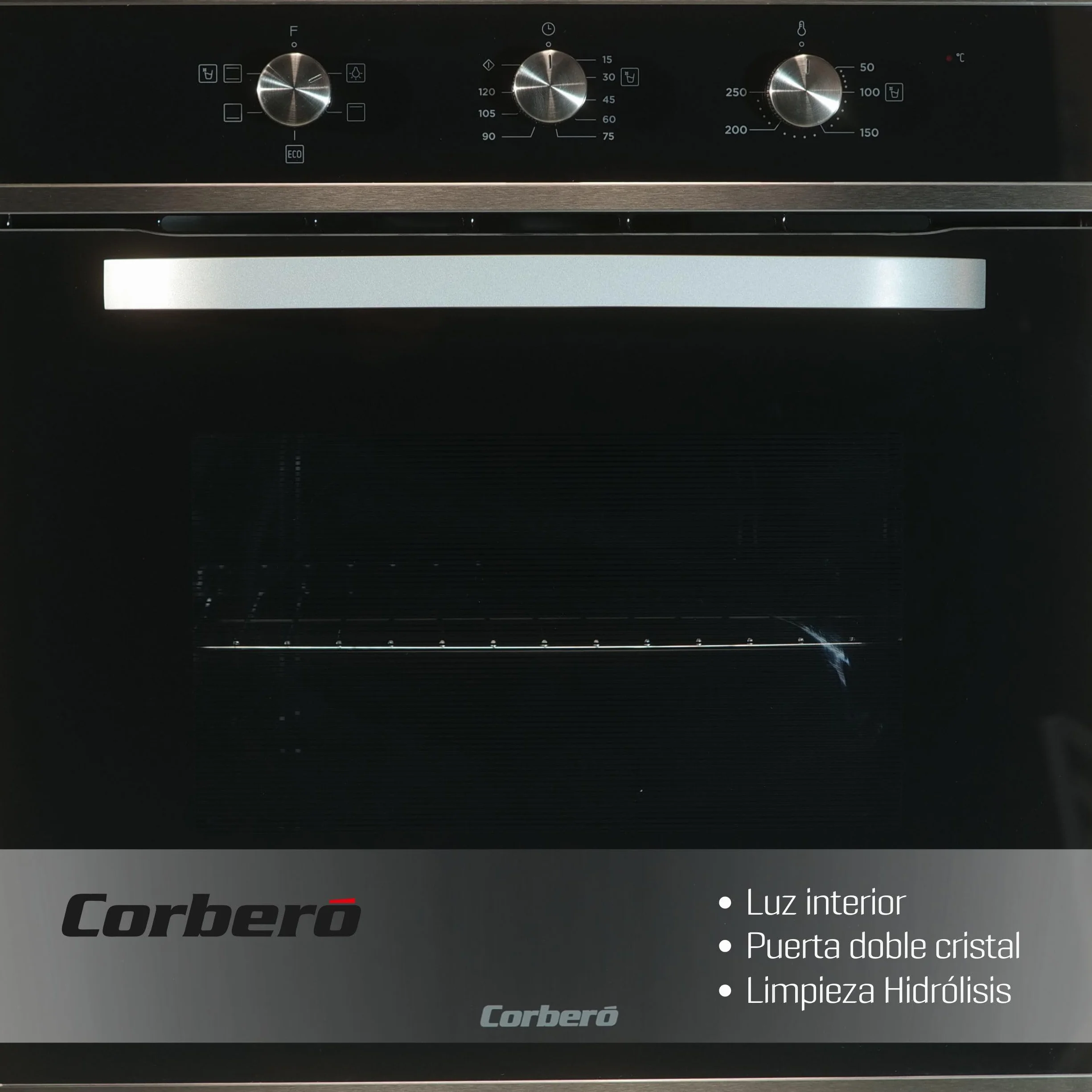 Corberó Horno convección 70L CCHM603X 60x60x58 cm 2100W Negro perfil Inox