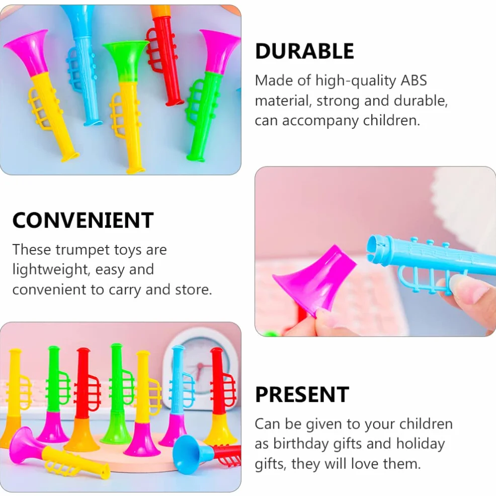 TOYANDONA 30 Unids Instrumentos Musicales Juguetes Buglet Pequeño Silbato Vertical Trompeta