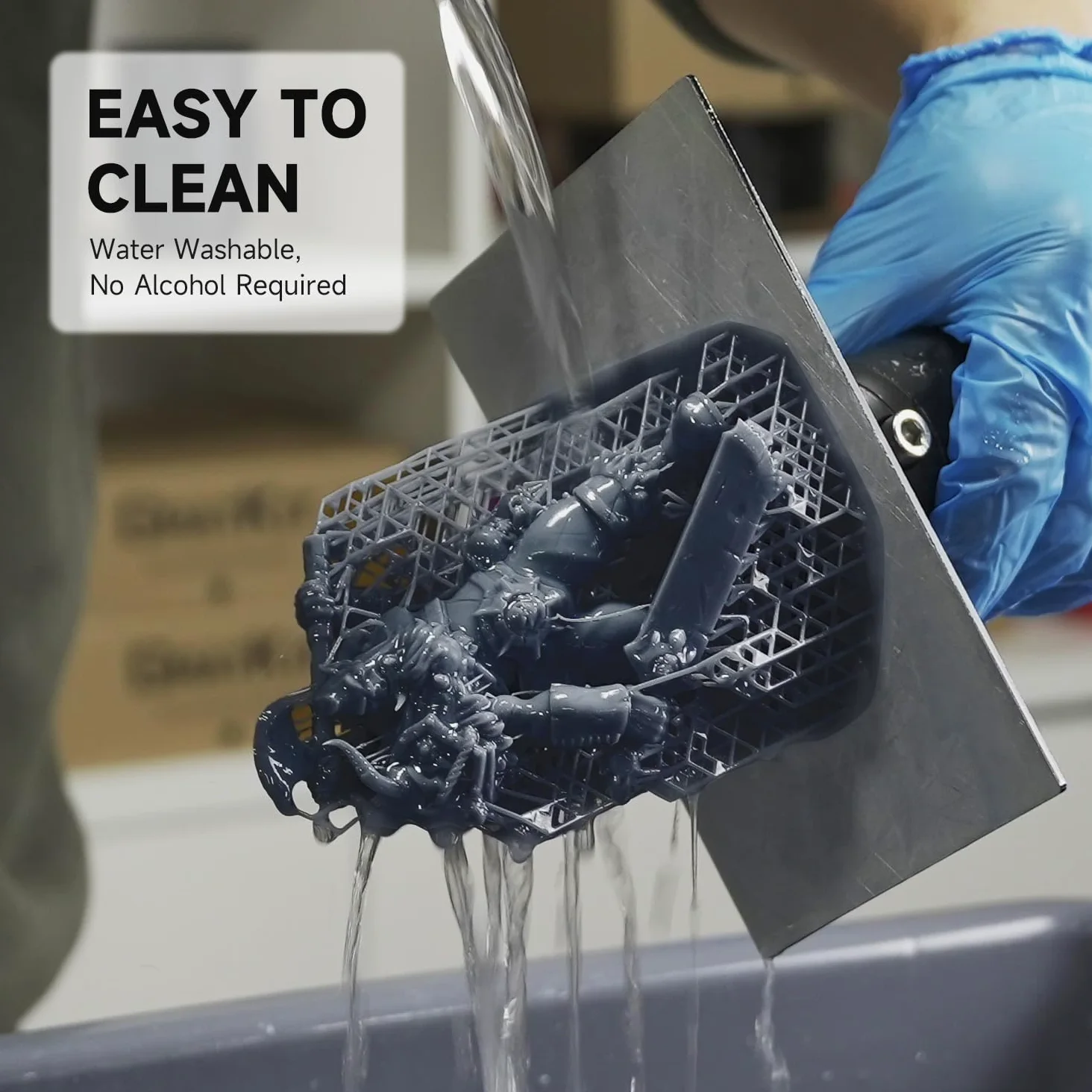 GratKit Water Washable ABS-Like Resin for 405nm 3D Printers,5kg Dark Gray | Easy to wash,high precision,high toughness,rapid uv-curing photopolymer resin for most LCD/DLP 3D printing,low odor,1kg