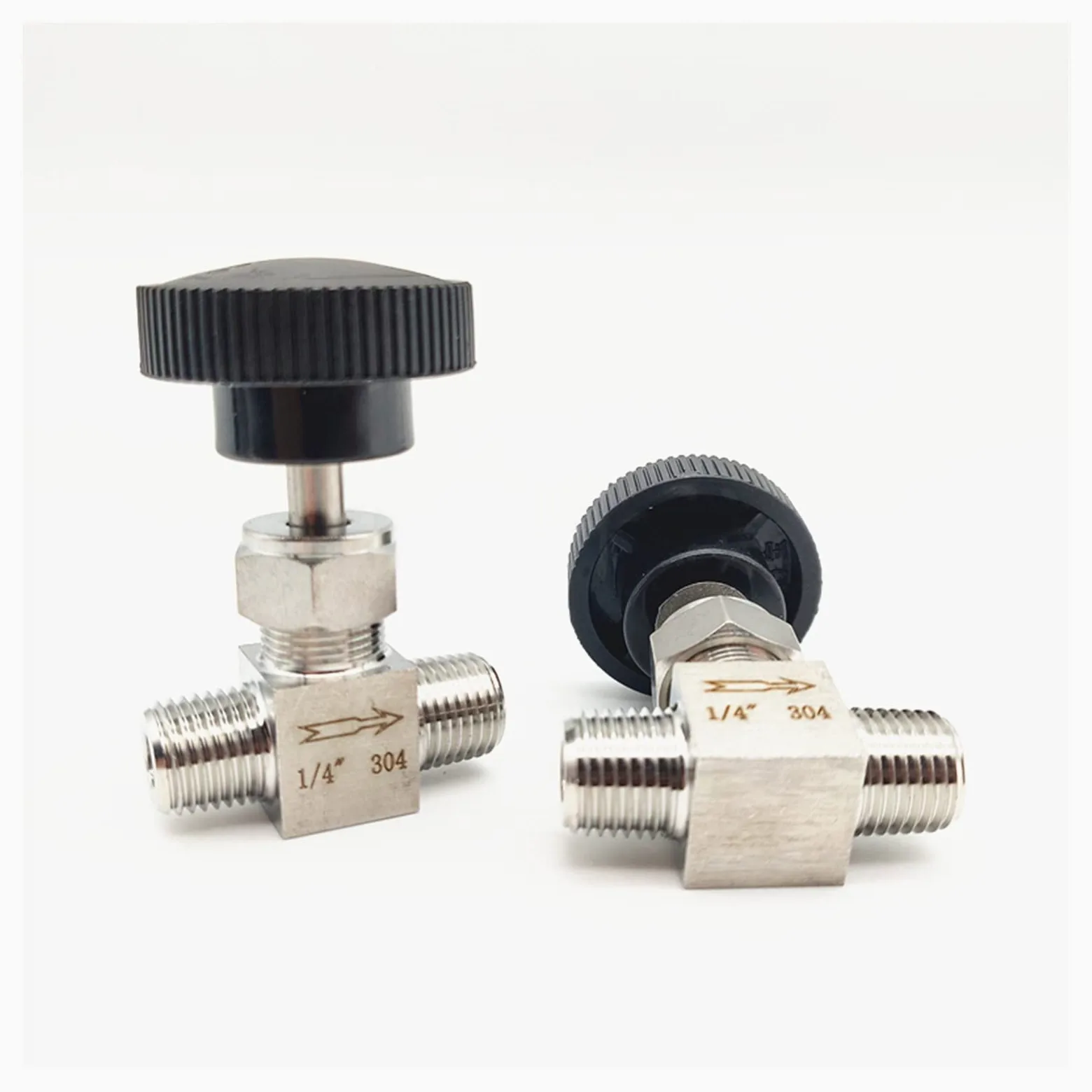 Válvula reguladora de caudal de acero inoxidable 304 - Rosca macho de 1/8", 1/4", 3/8", 1/2" - Válvula de globo for control de precisión (1 unidad)(1/2In)