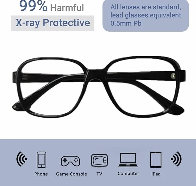 Gafas de plomo protección radiación rayos X, marco plástico envolvente, 0.5mm Pb, 1 pieza