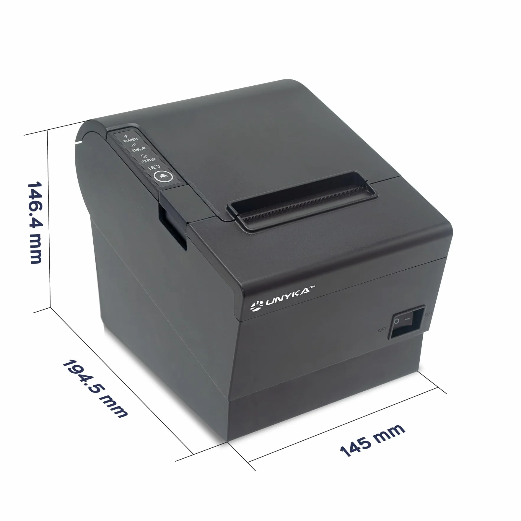 Unykach Impresora Térmica Tickets POS6 Bluetooth (Sólo Android) / Corte Automático/Conexiones USB, RJ12, RJ11, Compatible Windows, Mac, Linux, Android, JPOS, OPOS, ChromeOS (NO Compatible iPad)