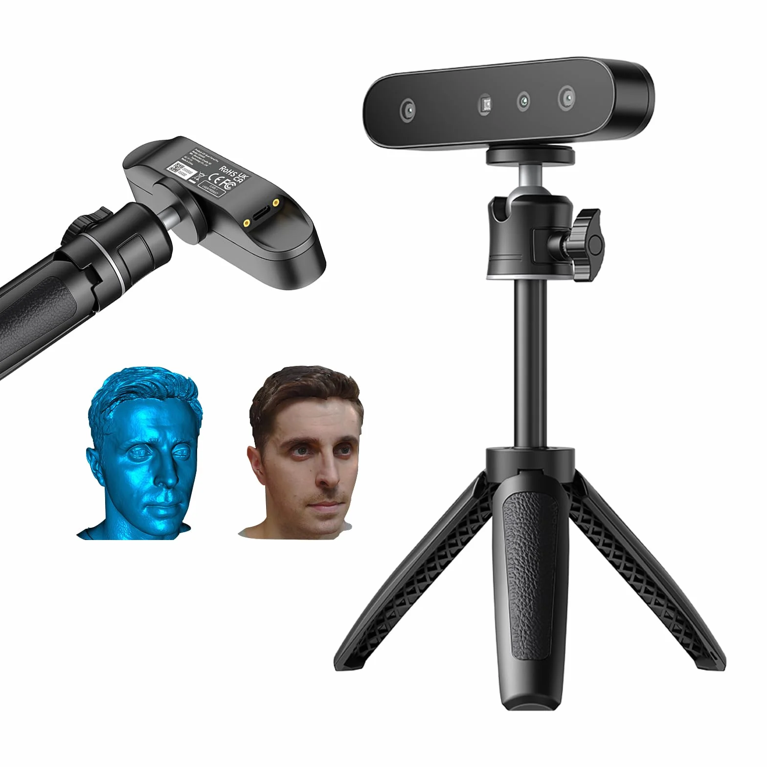 Creality CR-Scan Ferret SE 3D Escáner, seguimiento antivibración, precisión de escaneo de 0,1 mm, escáner portátil de 30 FPS para impresoras 3D,puede escanear objetos negros/metálicos para Windows/Mac