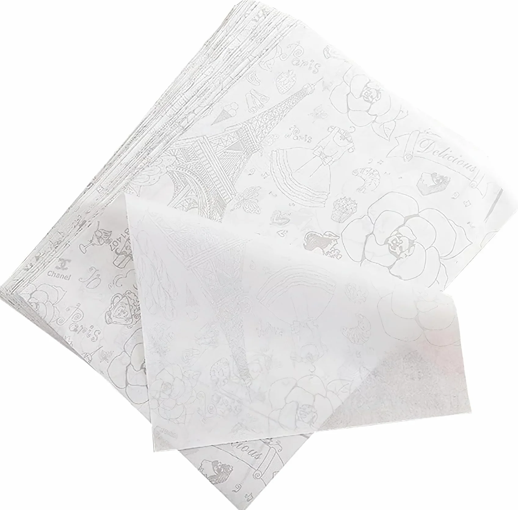 Papel para Envolver Comida Impermeable a Prueba de Aceite 100 Hojas