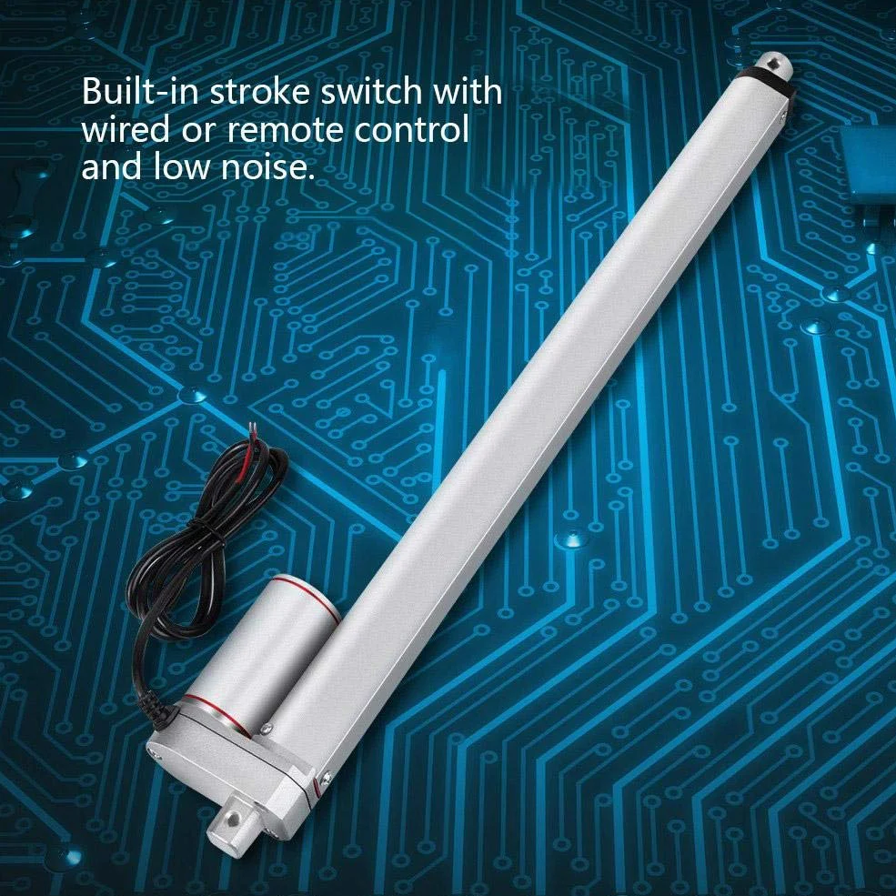 Actuador lineal de 350 mm, DC 24 V 750N Motor de actuador lineal de carrera eléctrica de línea recta para Auto Car RV Abridor de puerta eléctrico Vehículos Barcos TV Mesas elevadoras
