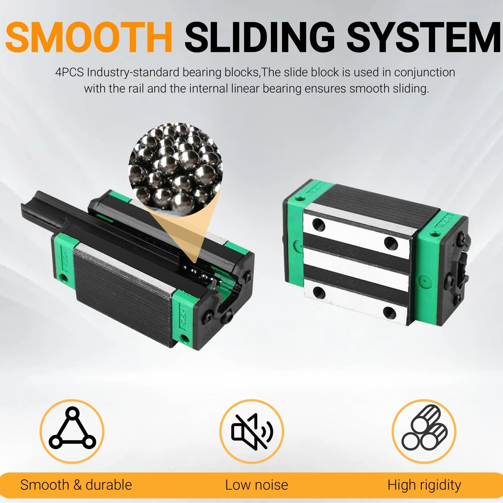 Set de 2 guías lineales HGR25 1200 mm con 4 bloques HGH25CA y cubierta C6 para impresora 3D CNC