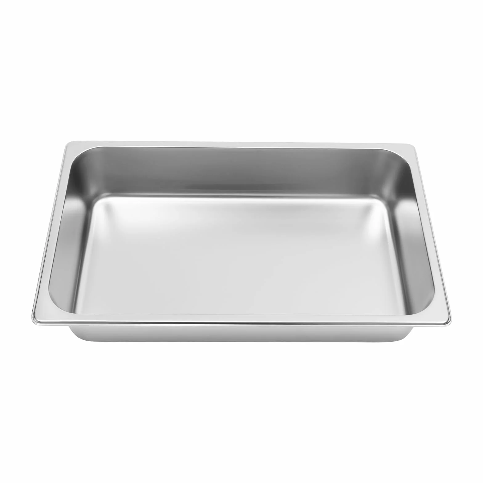 Juego 4 recipientes para comida acero inoxidable rectangular tapa buffet catering plateado