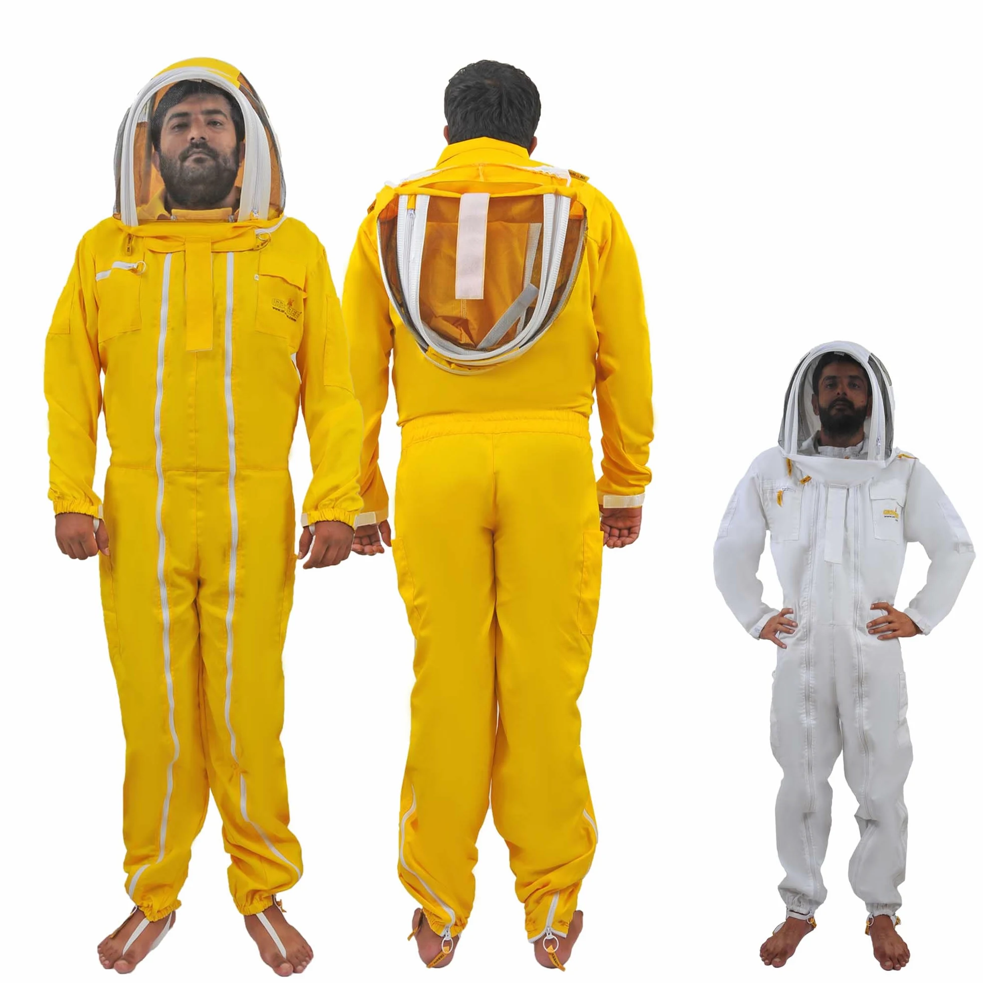 Traje de Apicultura Algodón Doble Cremallera con sombrero elegante, Anti abeja protectora Beekeeping suit, Traje Apicultores de Chaqueta ropa para Profesional apicultor
