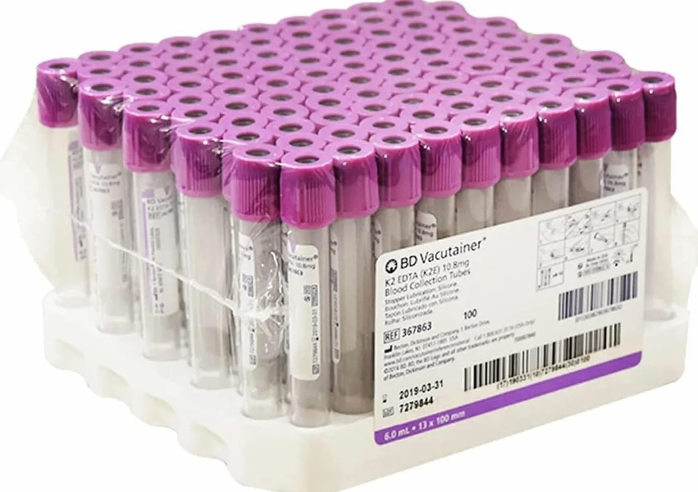 Tubos de extracción de sangre al vacío, tubos centrífugos de EDTA de 6 ml, tubos de sangre de vidrio para uso en laboratorio