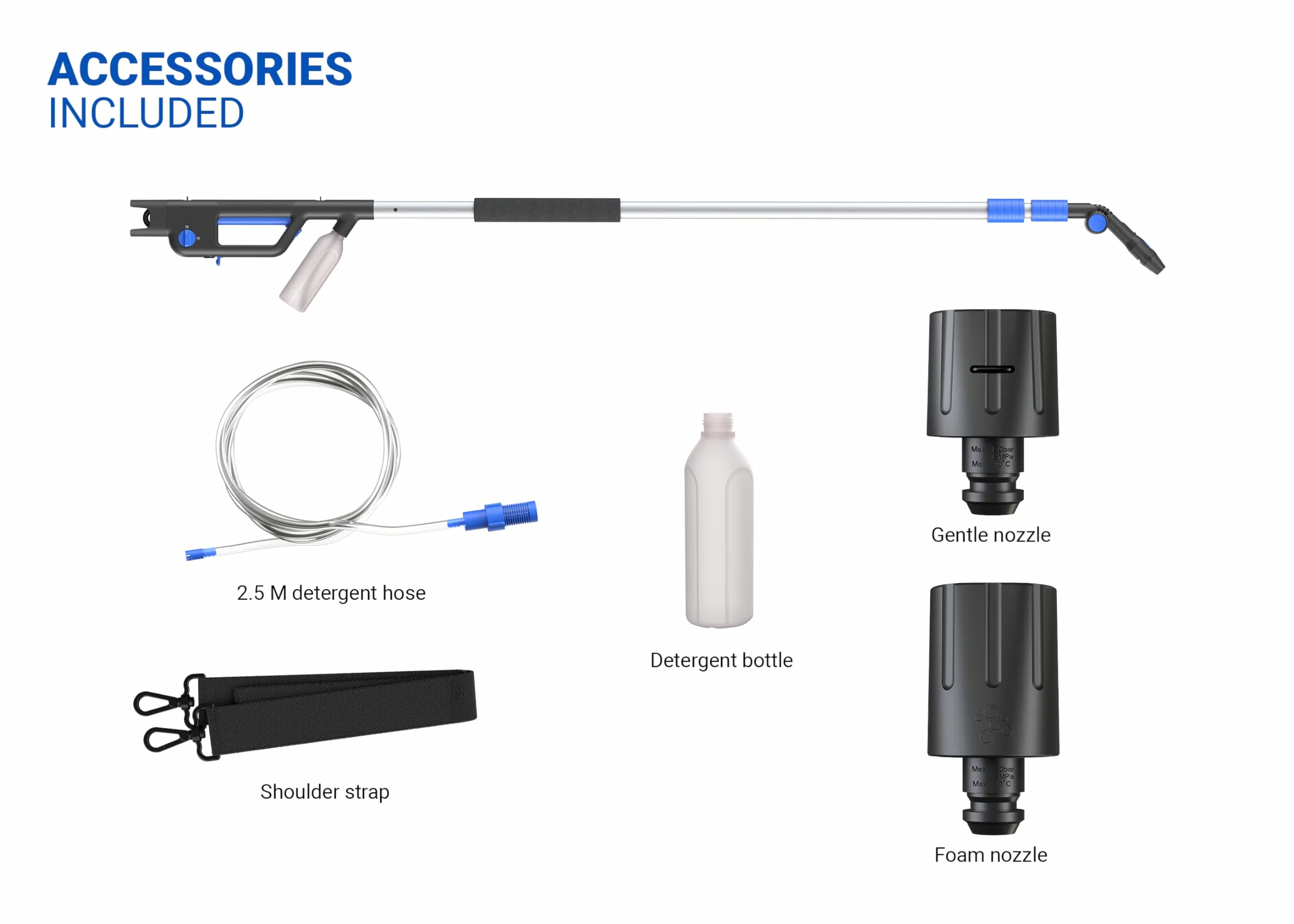 Nilfisk Lanza Extensible para Hidrolimpiadoras - Varilla Telescópica hasta 3,9 m - Ideal para Limpiar Techos, Toldos y Paneles Solares (128502121)