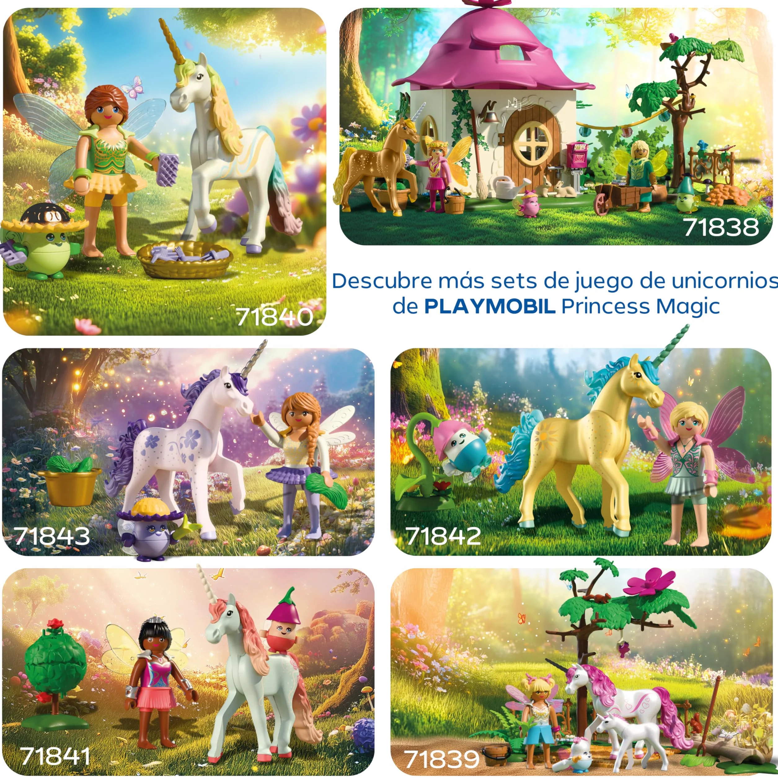 PLAYMOBIL Fantasy & Magic Excursión de Las Hadas 2 Hadas Familia de Unicornios Joyling Cueva de Piedras Preciosas Juguete 4 años 72067