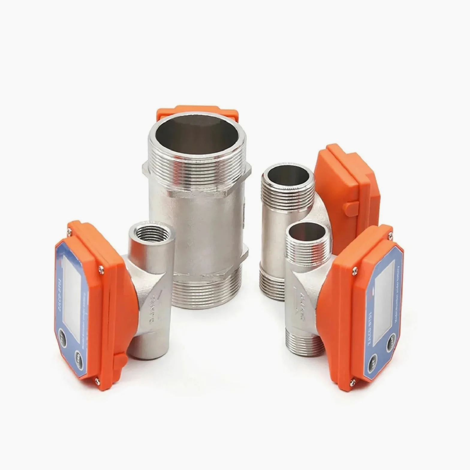 Medidor de Flujo de Agua, Medidor de flujo Digital inteligente, medidor de flujo de acero inoxidable de alta precisión, pantalla LCD, Sensor de flujo de agua for riego de jardines y granjas(DN15)