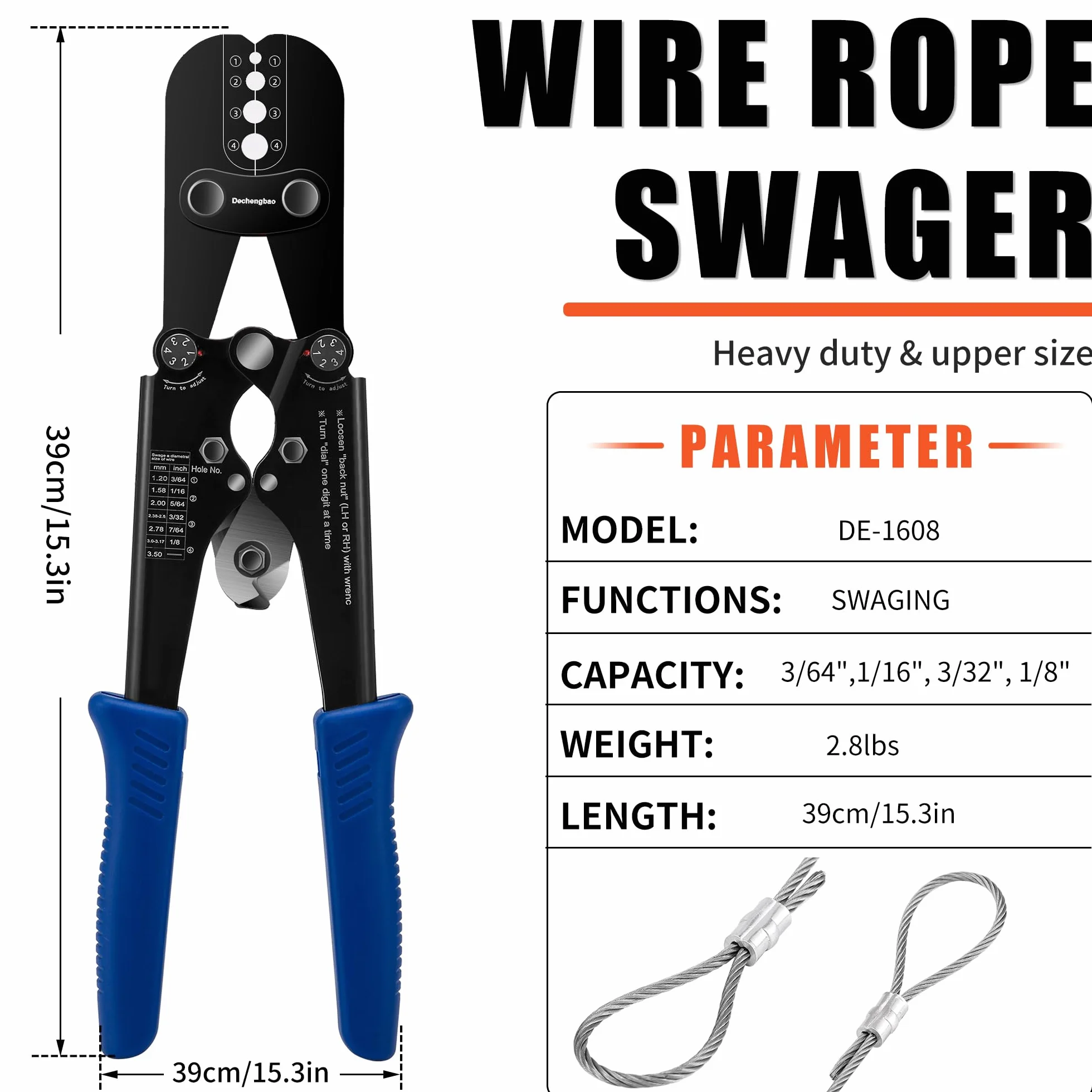 Herramienta de estampación prensado cable acero manguitos dúplex cobre aluminio férulas cortador incorporado