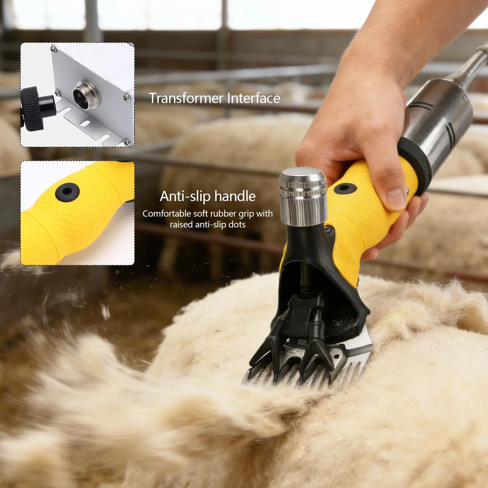 Profesional Esquiladora Ovejas, 850W 2800RPM Cuchilla Recta 13 Dientes Protección Sobrecalentamiento Cable 5M Para Ovejas Alpacas Cabras Eléctrica Potente De Alto Rendimiento