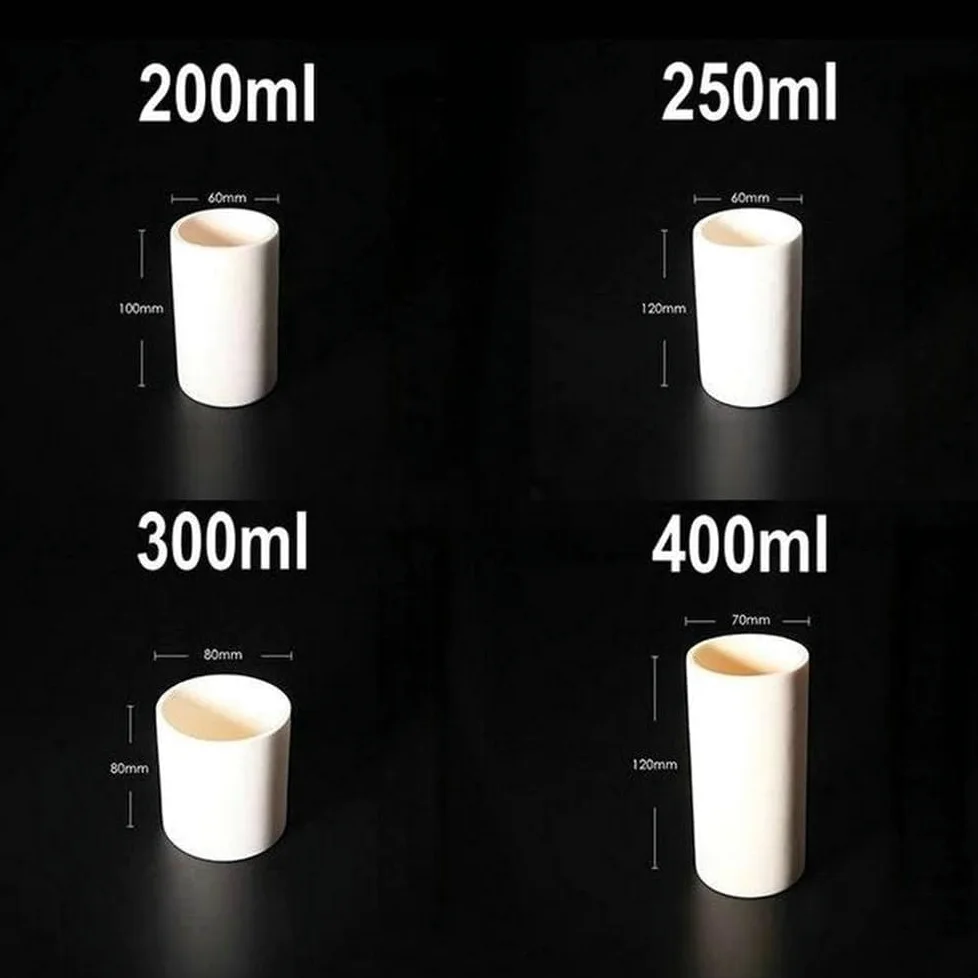 Crisol cilíndrico de corindón (1 unidad) - Crisol de alúmina de 5-1000 ml for análisis de laboratorio y fusión de materiales(400ml)