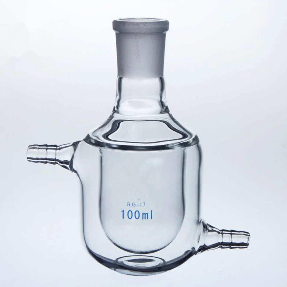 Matraz de vidrio de una sola boca con camisa, matraz de vidrio de doble capa, frasco de reacción de 25 ml, 50 ml y 100 ml, frasco de reacción de una sola boca inlaboratory 24/29(25ml)