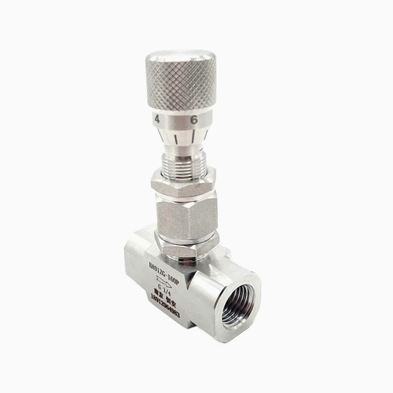 Válvula de aguja de medición micro reguladora de flujo SUS304/316L BSP NPT hembra recta recta de 0.1-0.5 pulgadas para agua, gas, aceite (0.12 pulgadas-NPT-1.2 mm, recto 304)