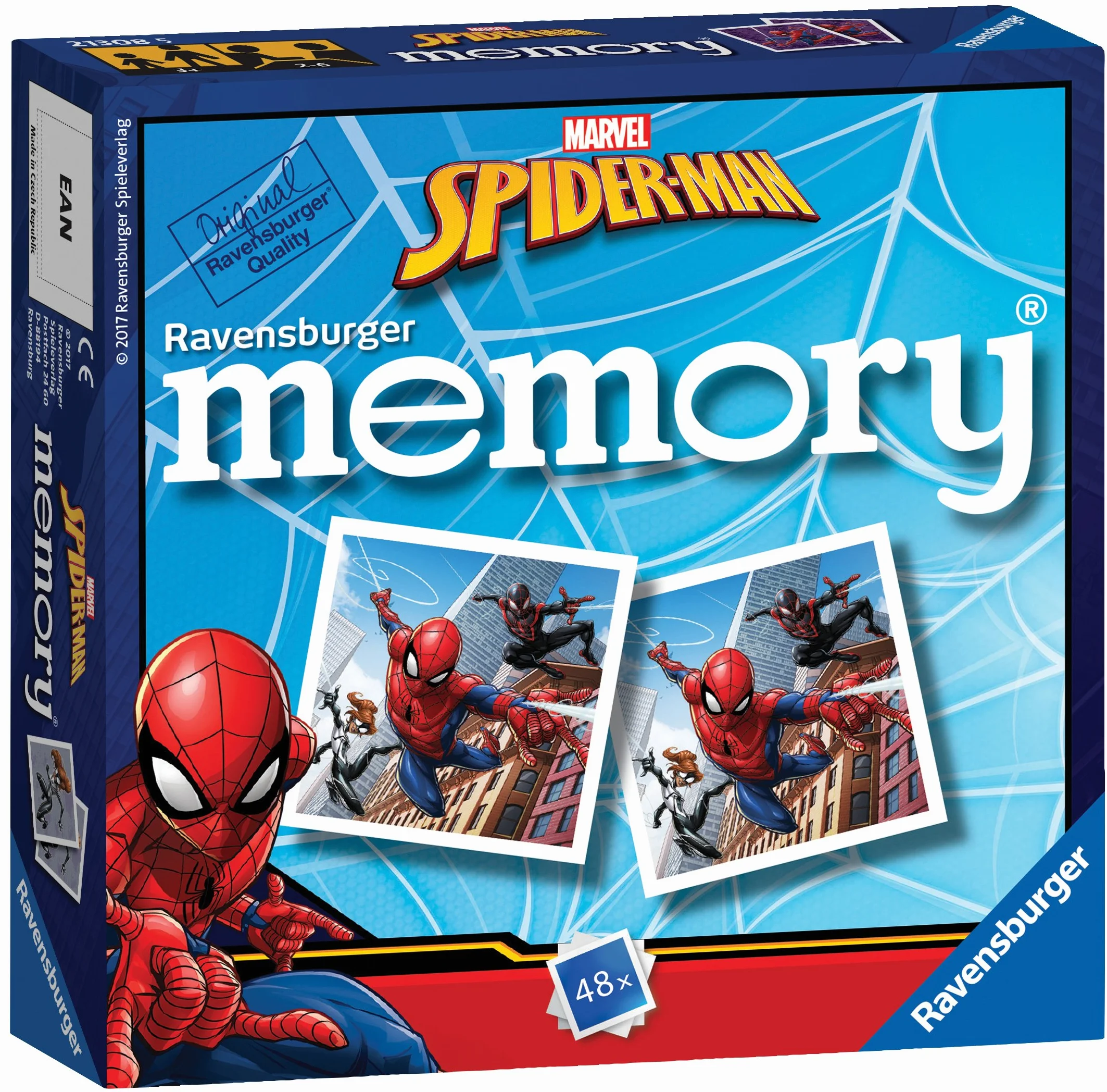 Ravensburger Mini Memory Marvel Spiderman Juego de Mesa Niños 2-6 Jugadores 48 Cartas
