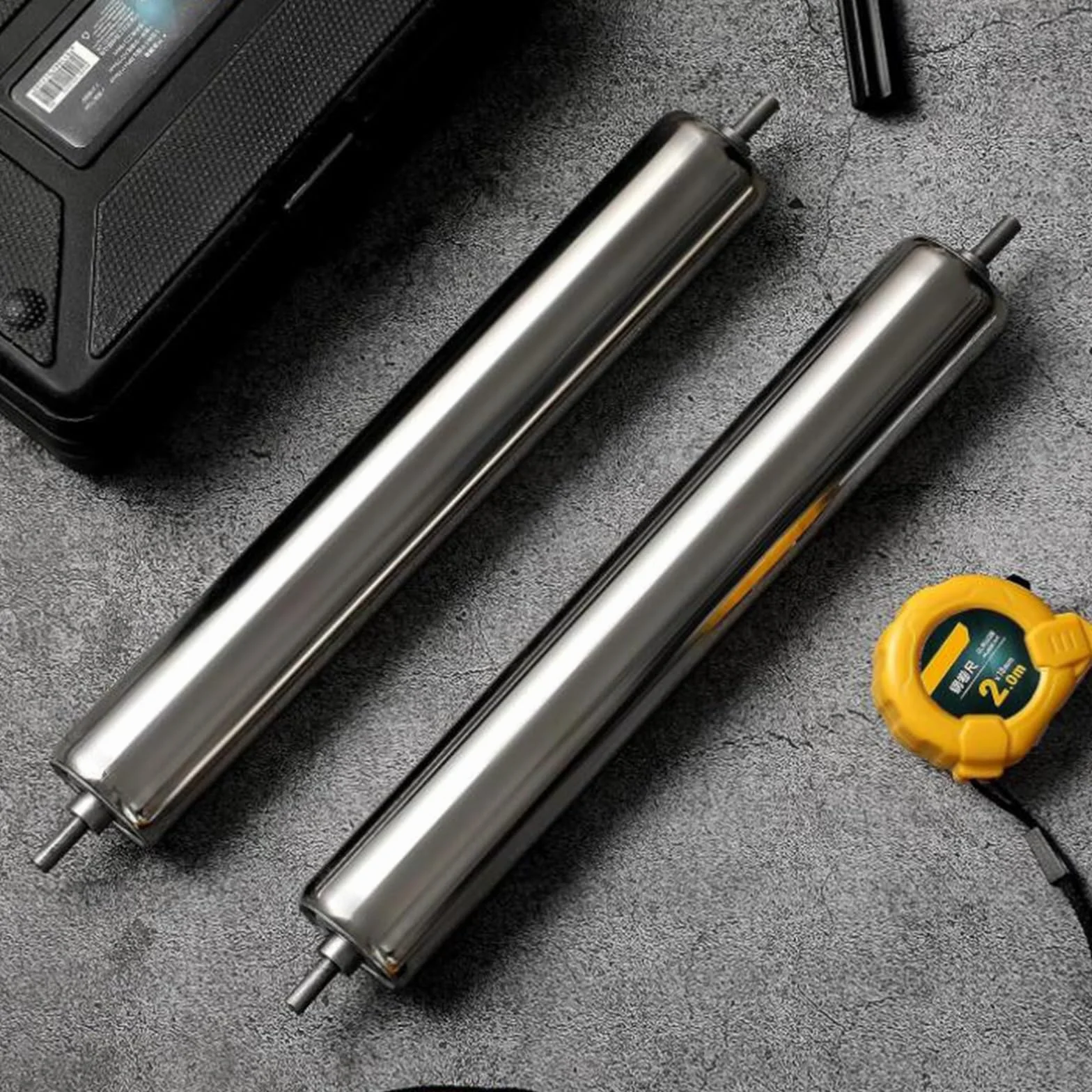 Paquete de 4 rodillos de repuesto para transportadores: 2", 2,4", 1,5", 1,3" y 1" de diámetro, rodillos de gravedad de transmisión por gravedad de acero inoxidable para fábricas, extremo galvanizado
