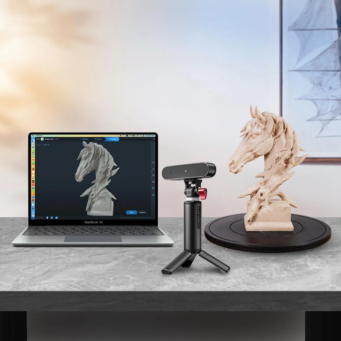 Creality - Escáner 3D CR-Scan hurón para impresión 3D, escáner de mano actualizado con alta velocidad de escaneo de 30 FPS, escaneo de modo dual, precisión de 0.1 mm para teléfono Android PC Win 10/11