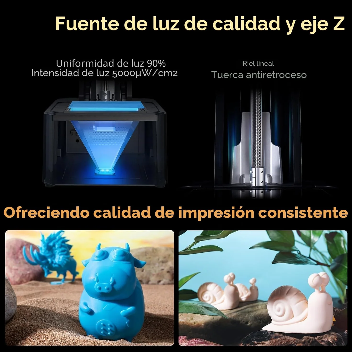 Creality Halot R6 Impresora 3D de Resina, 2K Pantalla LCD Monocromática, Fuente de Lluz Mejorada con Impresión de Alta Precisión, Flujo de Trabajo Simple Impresoras 3D de Resina para Principiantes