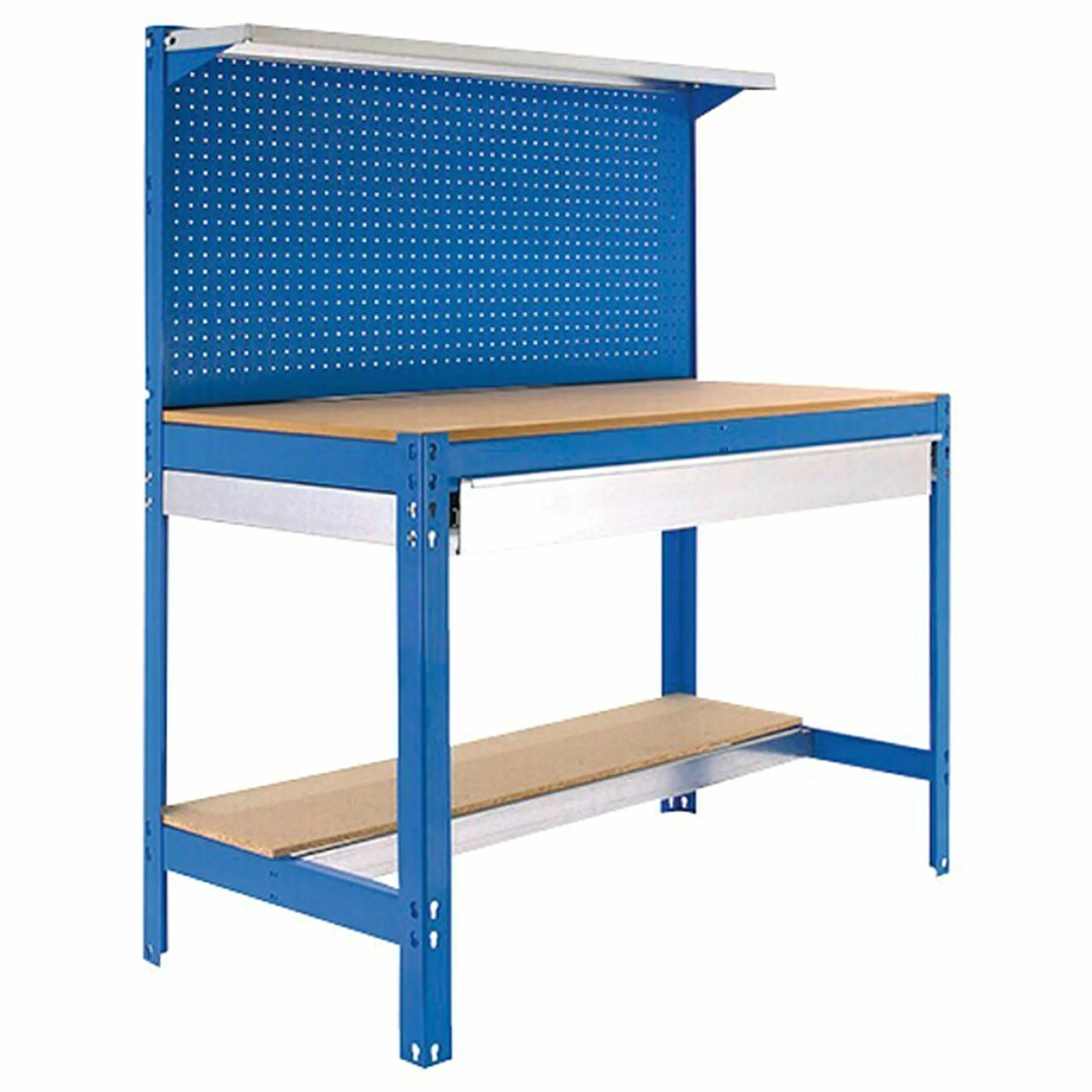 Simon Rack BT3 Banco de Trabajo Taller 600 kg 1445x1210x610 mm Mesa de Trabajo 1 Cajón Azul Madera