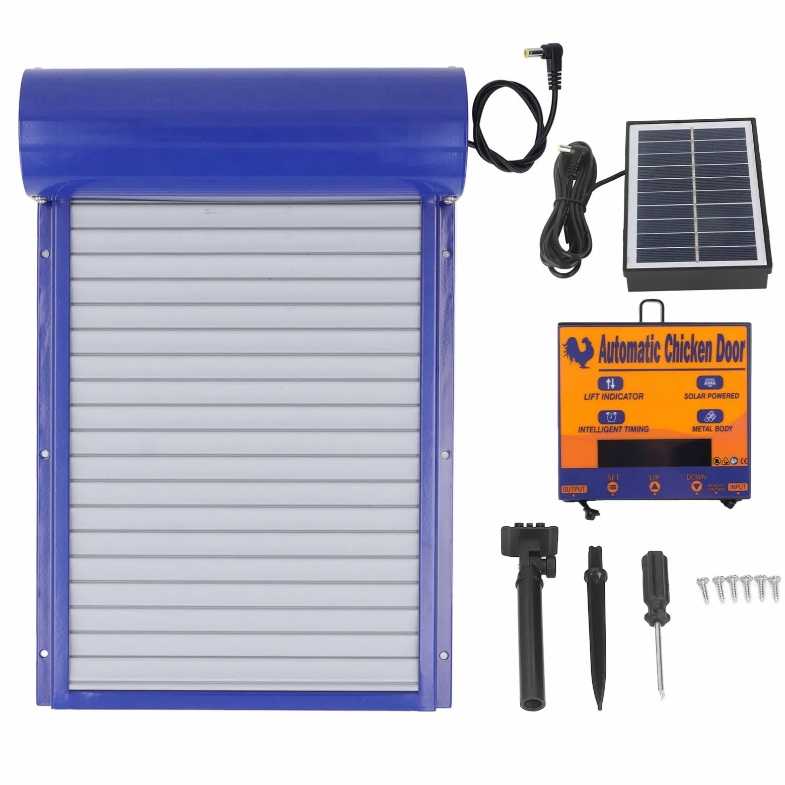 Zerodis Abridor Automático de Puerta para Gallinero con Control Remoto Solar, Temporizador Programable Diario, Apertura para Aves de Corral, Pollos, Patos, Gansos