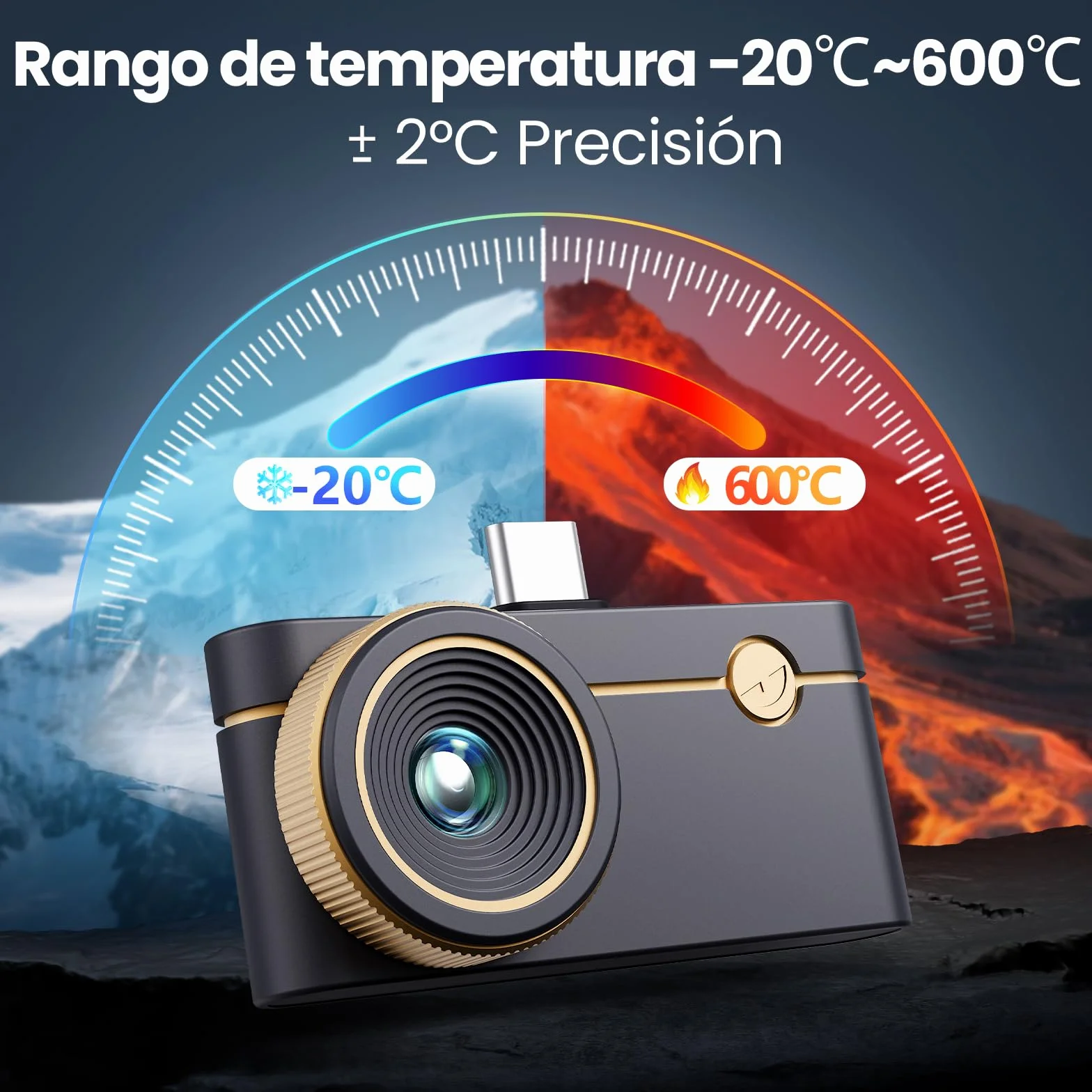 Cámara Termográfica P3 para iPhone y Android, Cámara Infrarroja, Lente Ajustable, Resolución Super IR 512 x 384, -20 ℃ – 600 ℃ Cámara Termográficas para Inspección PCB
