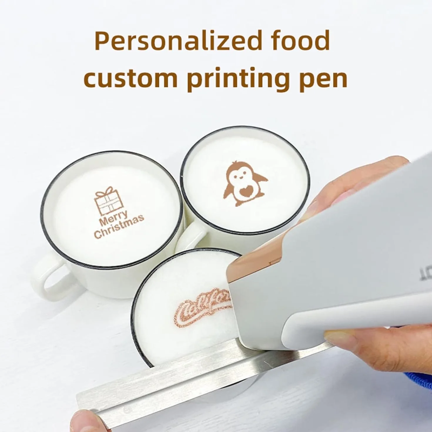 LINCYS Impresora Portátil de Alimentos y Café, Inteligencia Inalámbrica Mini Impresión, Máquina Printpen Para Pan, Pastel, Logo y Tatuajes