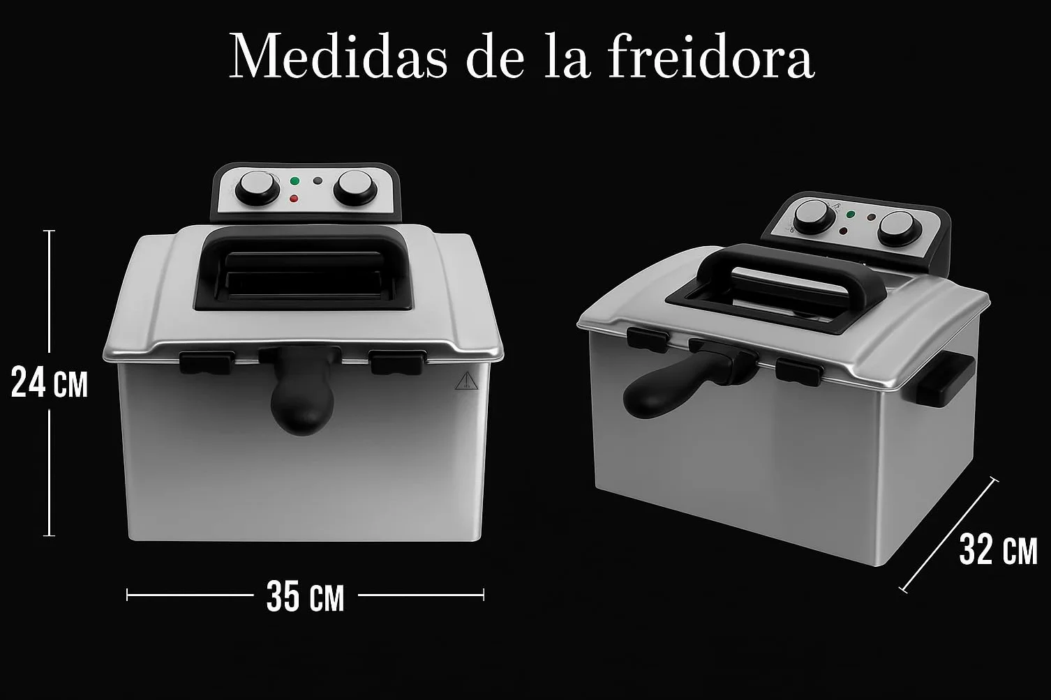 MAXELLPOWER Freidora Eléctrica 5L de Acero Inoxidable 3000W Rendimiento Potente Gran Capacidad y Control Preciso de Temperatura Doble Seguridad Térmica Indicador LED Cuerpo Duradero (5 LITROS)