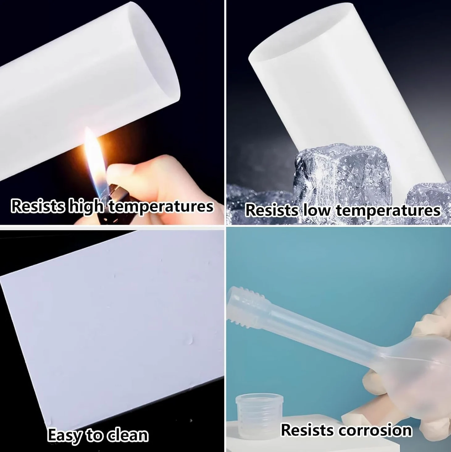 Varilla de Ptfe, barra redonda resistente teflón, varilla plástico sólido blanco gran diámetro, a productos químicos, mecanizable for uso industrial(60mm x 0.5m)