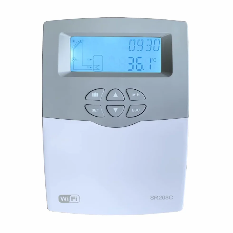 Controlador De Calentador De Agua Solar Inteligente Con WIFI SR208C, Aplicación For Control Remoto, Sensor De Temperatura, Medición De Tanque Y Colector(SR208C WiFi Version)