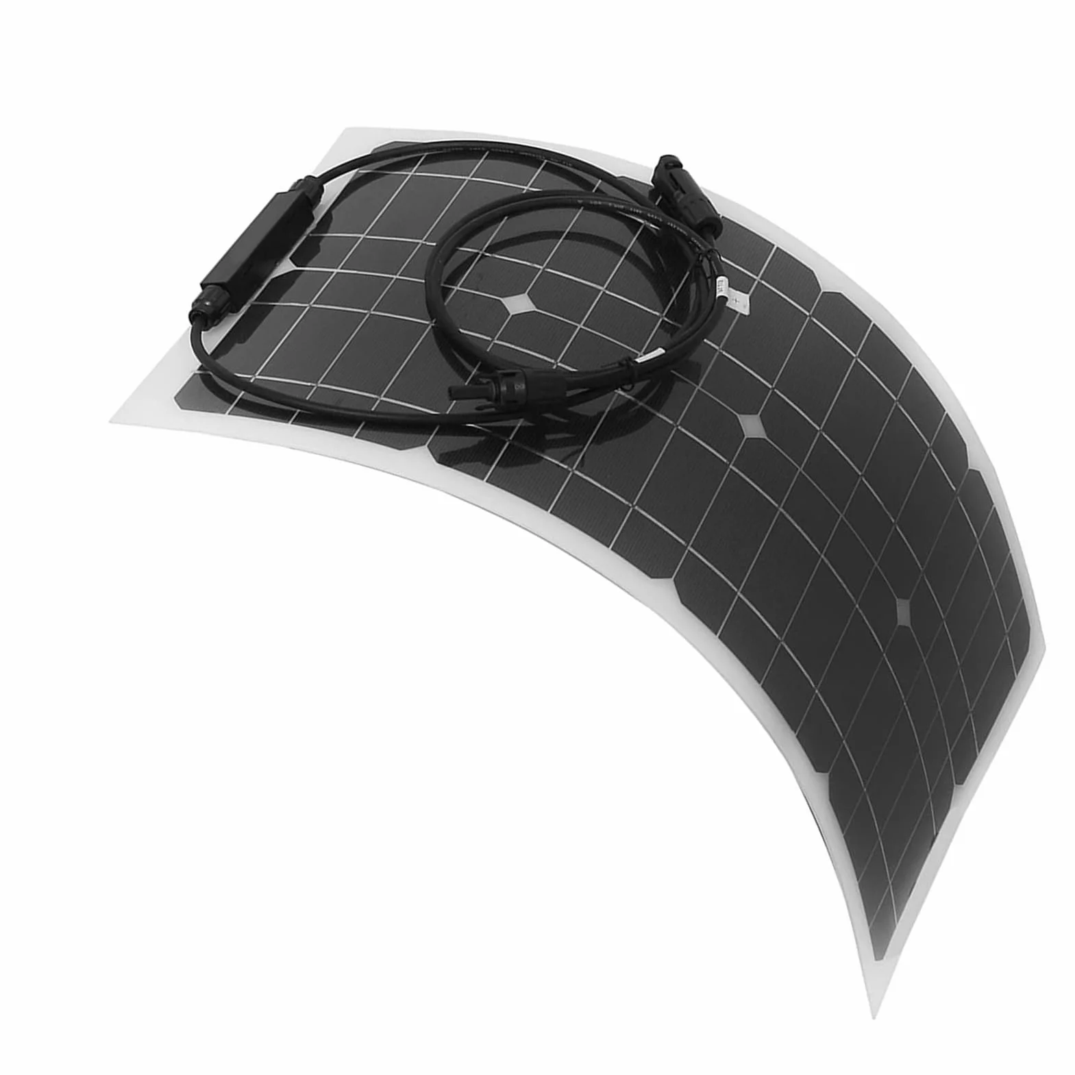 Kit de Panel Solar Flexible para Vehículos Recreativos y - de Generación de Energía Solar para Exteriores | Panel Solar Monocristalino Liviano de 100 W