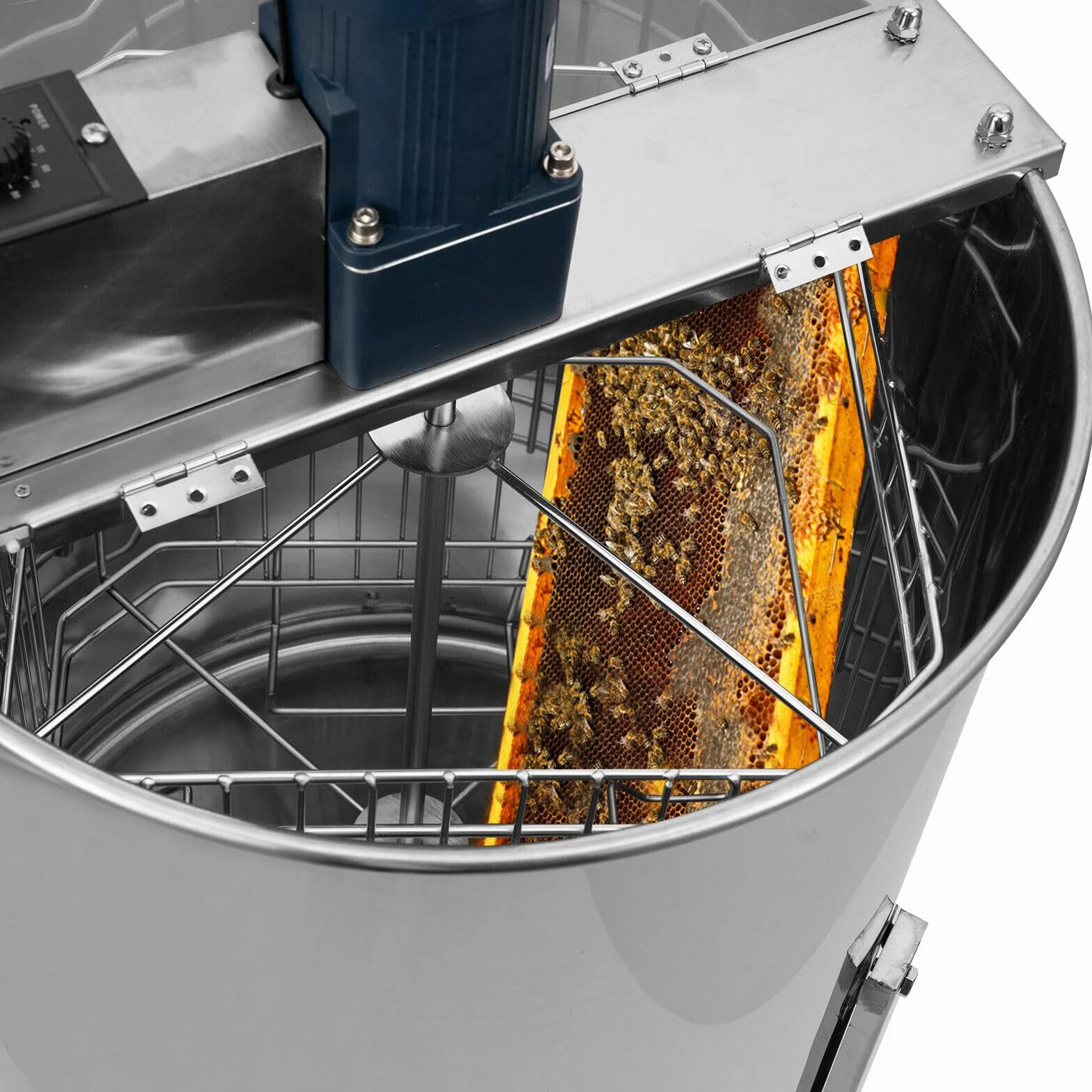 Centrifugadora eléctrica de miel, 4 marcos, 4 panales, acero inoxidable, 120 W, 220 V, máquina eléctrica para cosechar miel, extractor de miel para apiario