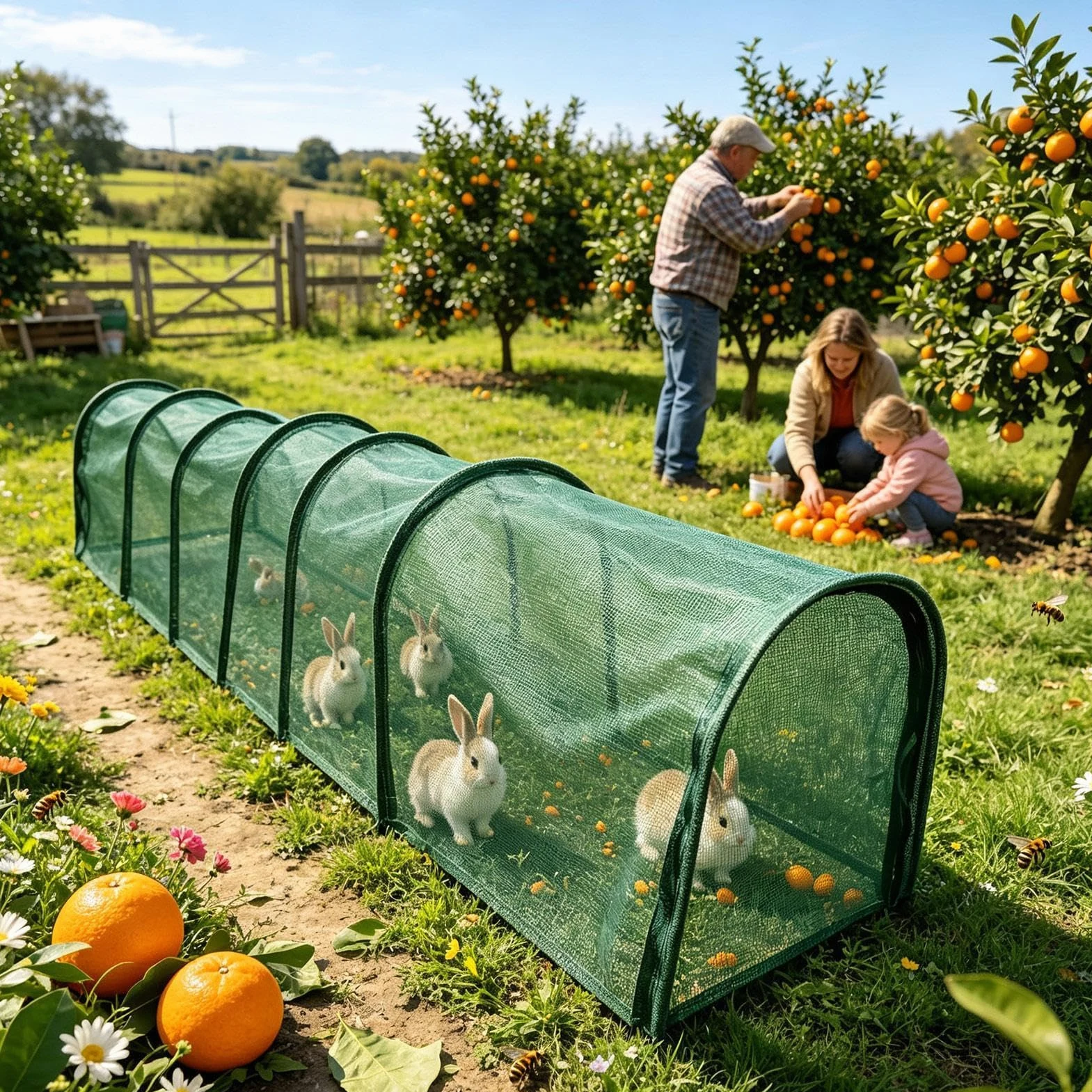 Gallinero con Corral Caseta Puerta Larga Plegable Desmontable | Túneles de Corral al Aire Libre para Aves Para Aves de Corral, Patos, Conejos, Pájaros, Interior, Exterior, Jardín, Granja,