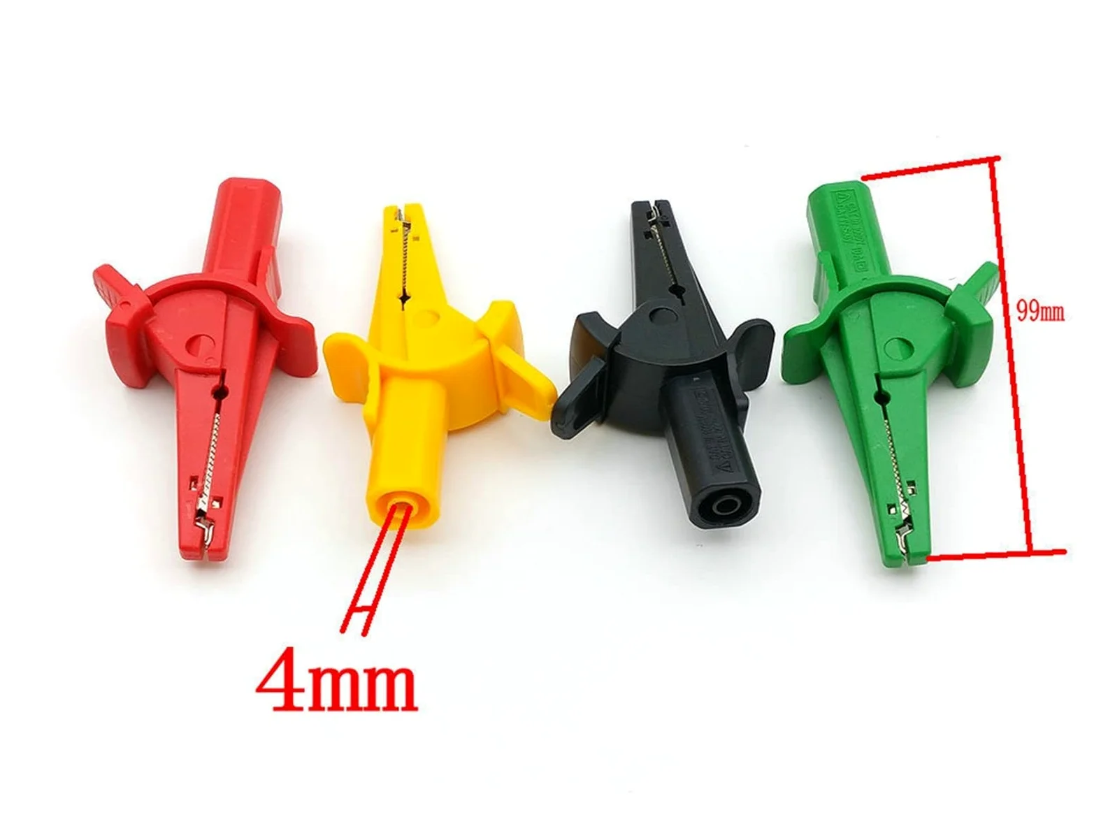 8 Uds 4 Colores 1000V 10A HV Pinza de cocodrilo de Prueba for bolígrafo multímetro Banana de 4MM