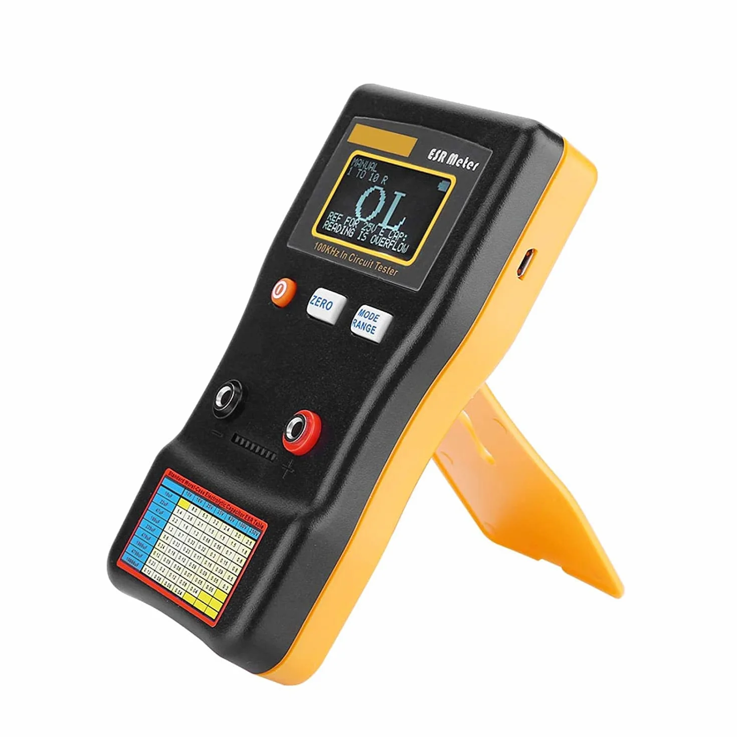 Tyenaza MESR-100, ESR Probador de Capacitancia, MESR-100 V2 Condensador de Medidor de Detección Automática LCR/Medidor de Ohmios Bajos 0.01 a 100R, para Medir Circuito de Resistencia de Capacitancia