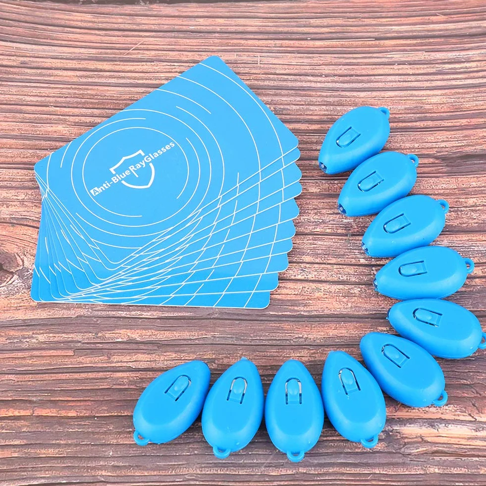 Profesional Anti-Blue Test Detection Card, Generador de Luz Azul Para Probar Gafas, 10 Sets